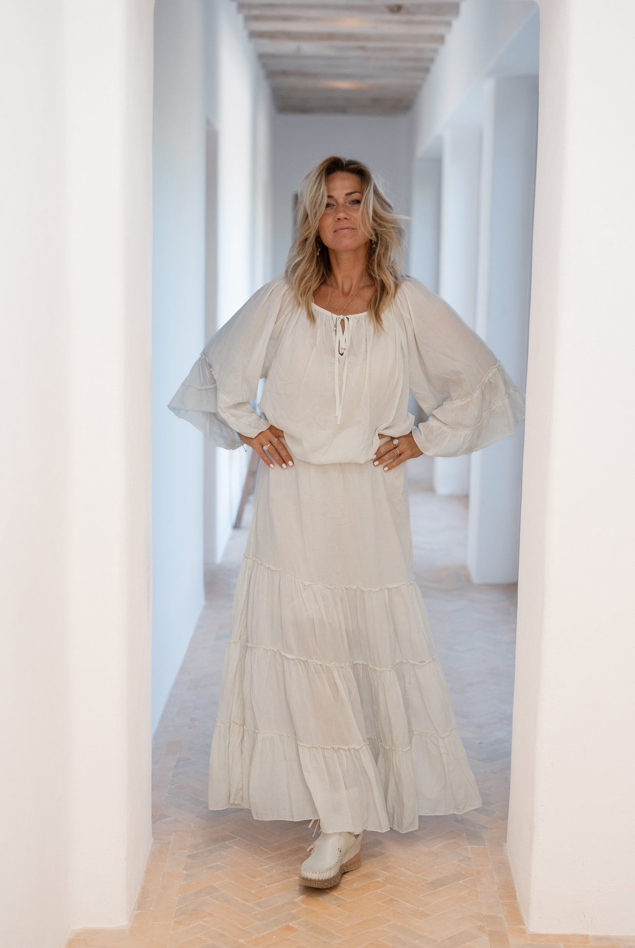 Bohemian rok in ecru van ibzmode, Brands of Ibiza