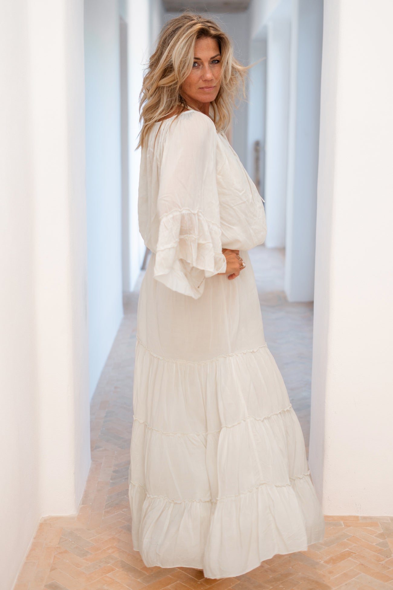 Bohemian rok in ecru van ibzmode, Brands of Ibiza