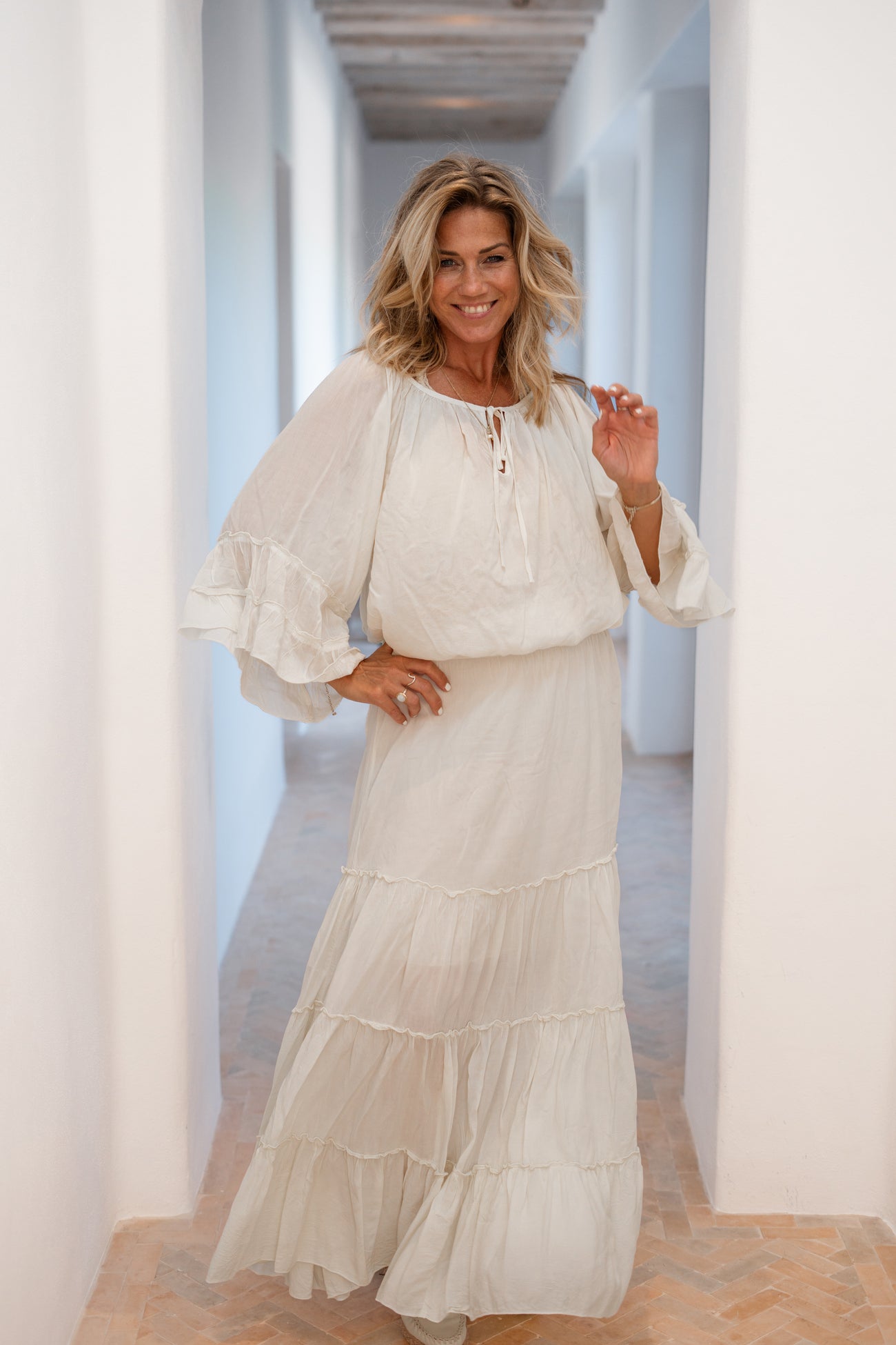 Bohemian rok in ecru van ibzmode, Brands of Ibiza