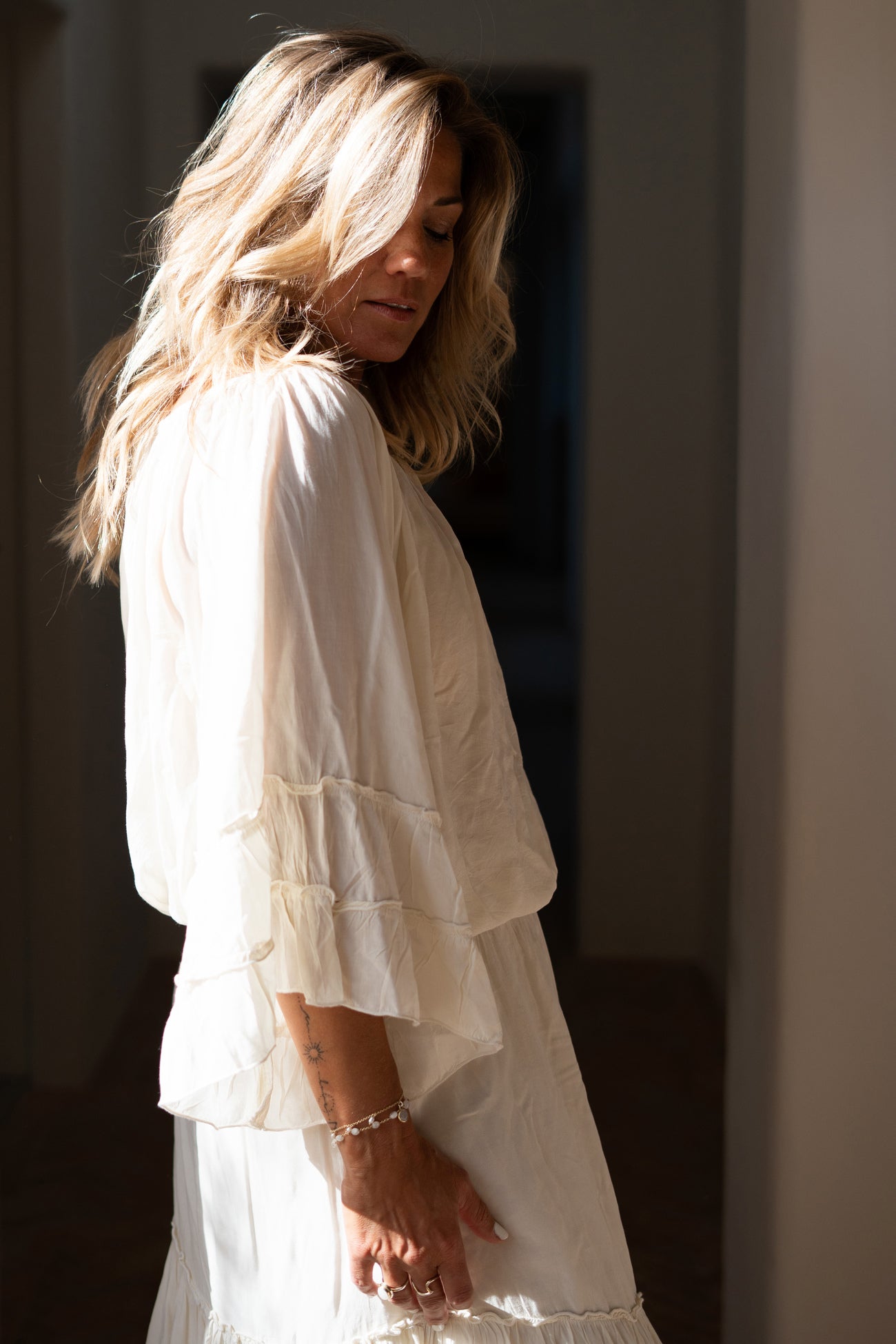 Bohemian blouse in ecru van ibzmode, Brands of Ibiza