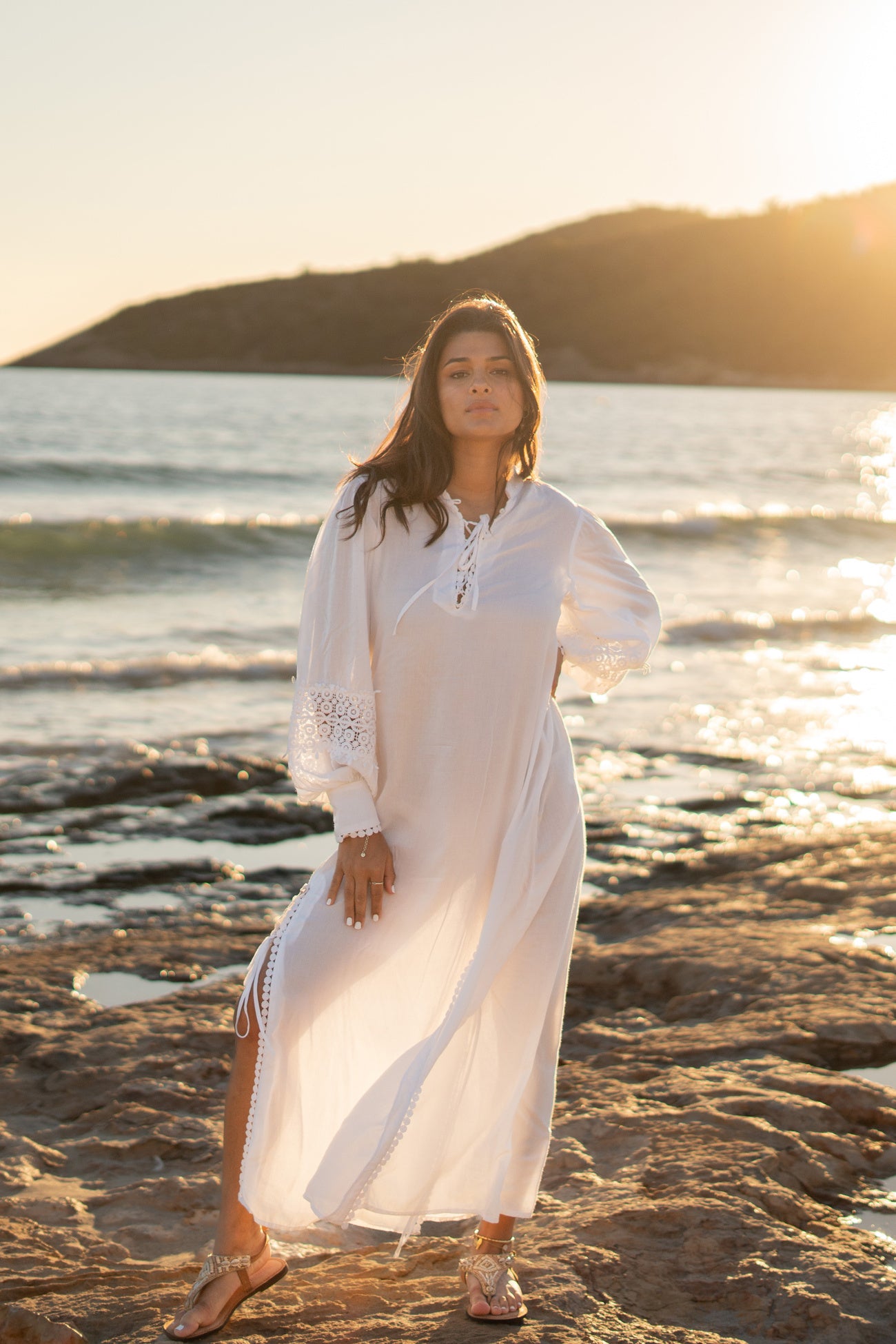 Long Kaftan Gabriela Granada White kaftan | ibizamode