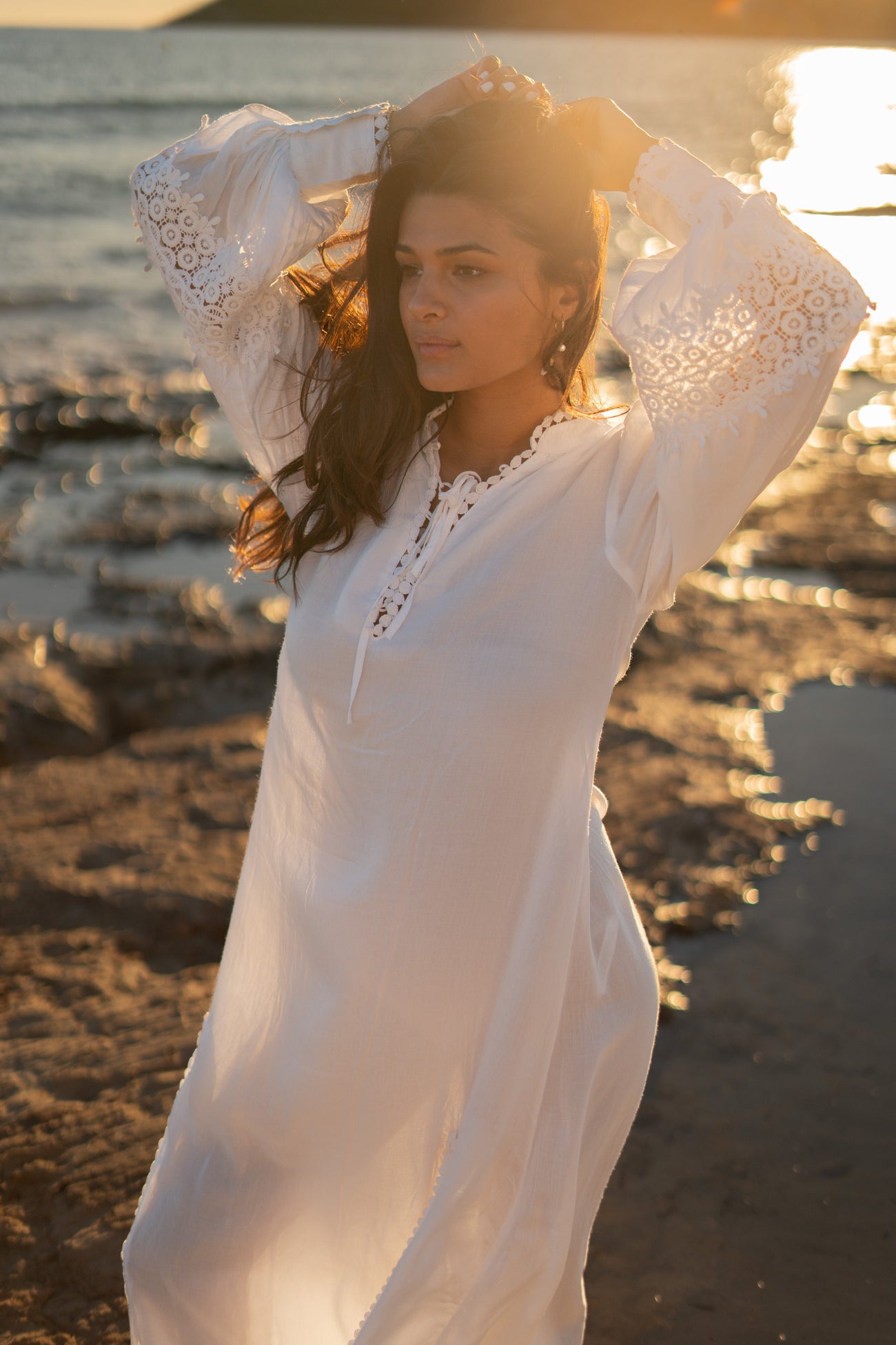 Long Kaftan Gabriela Granada White kaftan | ibizamode