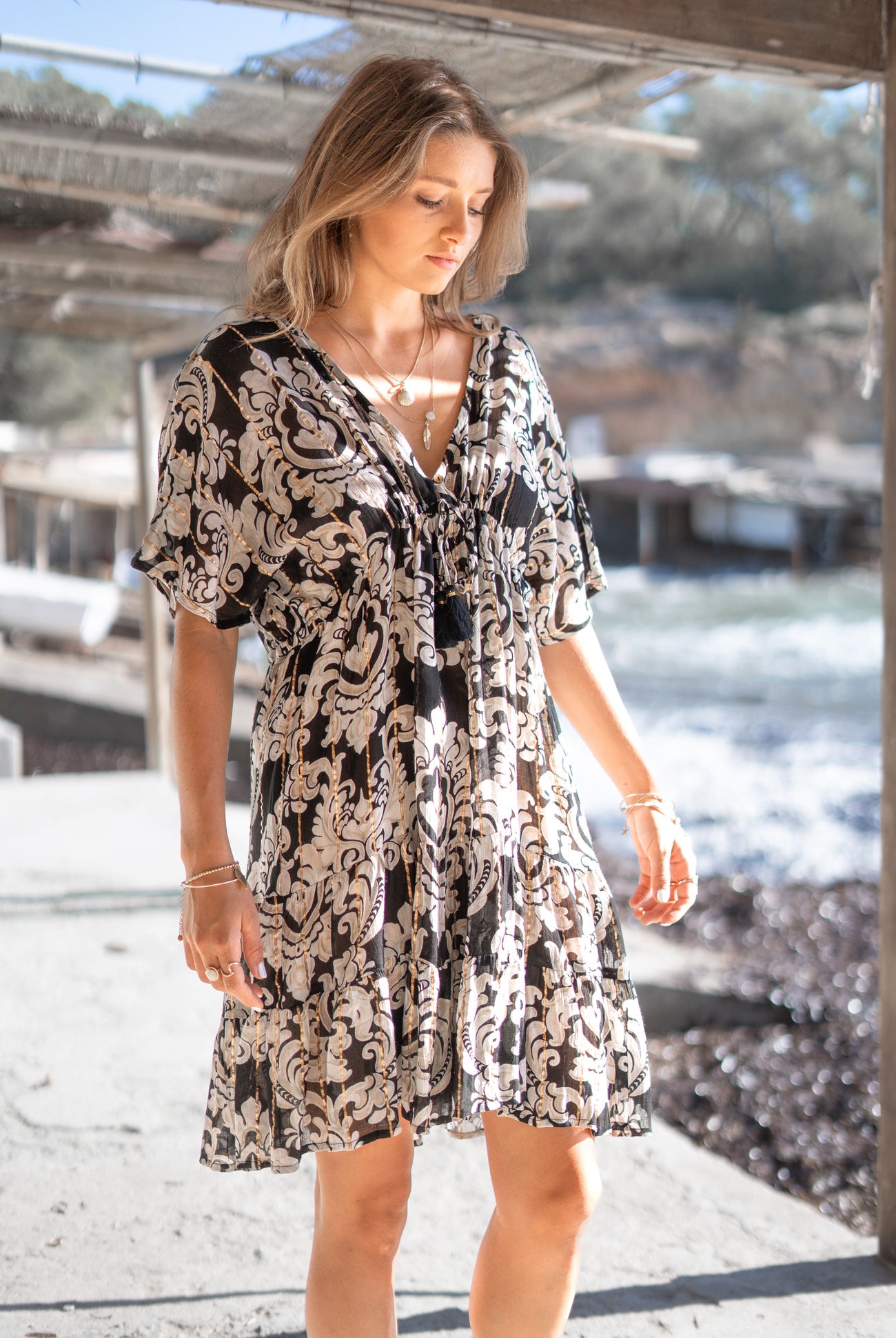 Bohemian jurk in black van ibzmode, Brands of Ibiza