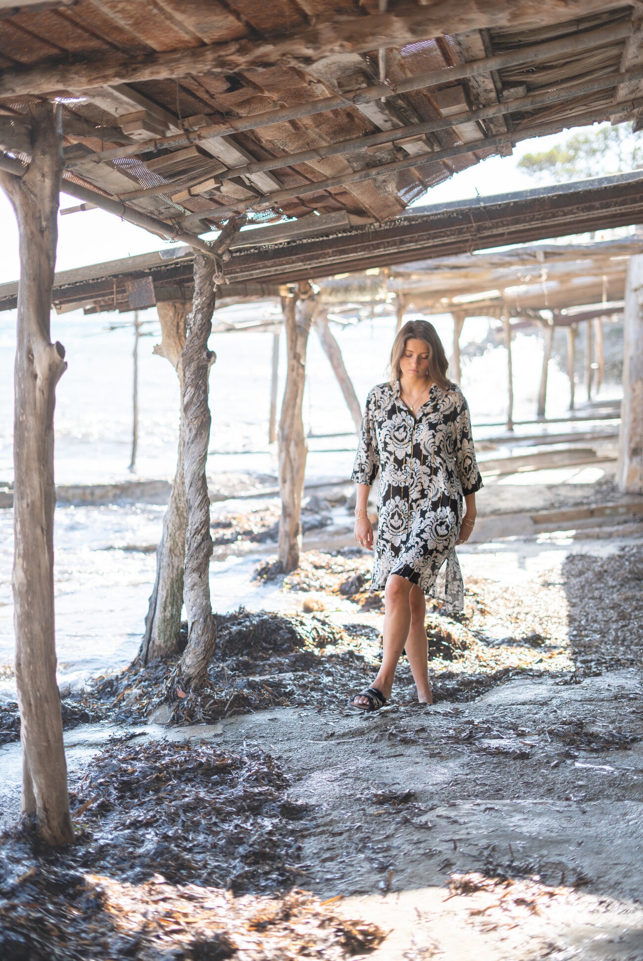 Bohemian blouse in black van ibzmode, Brands of Ibiza