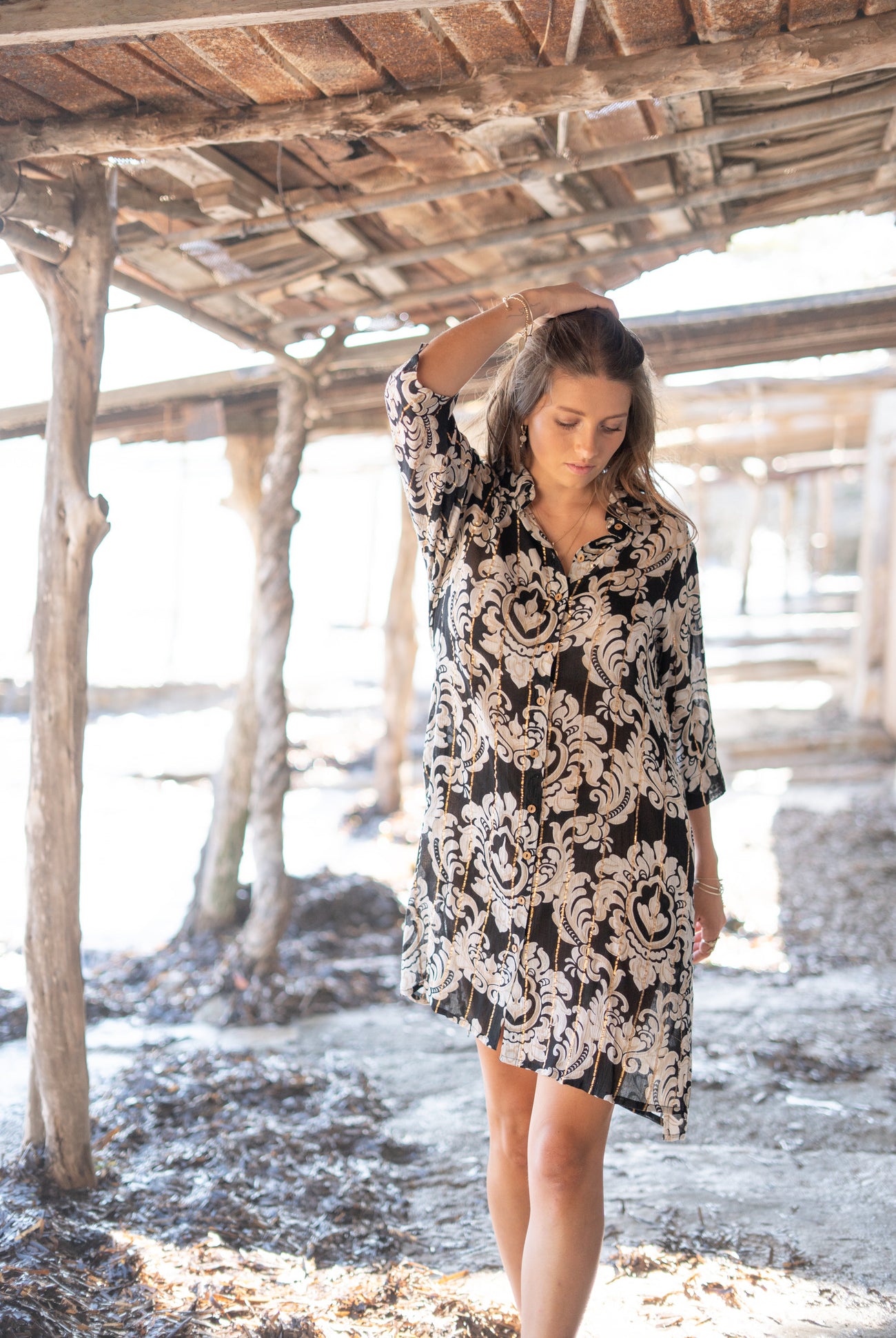 Bohemian blouse in black van ibzmode, Brands of Ibiza