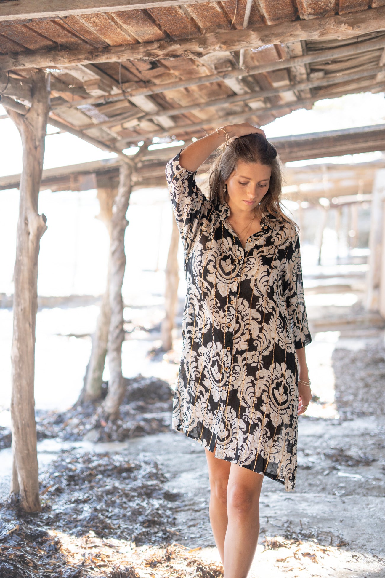 Bohemian blouse in black van ibzmode, Brands of Ibiza