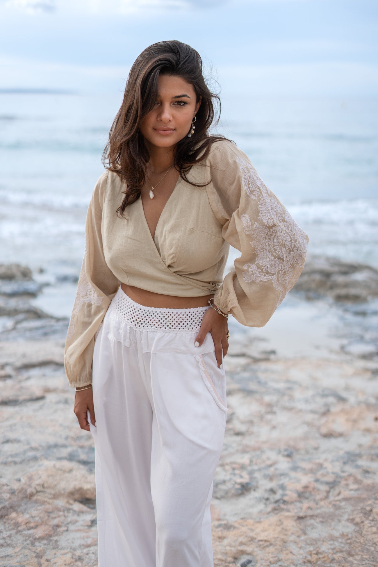 Bohemian broek in white van ibzmode, Brands of Ibiza