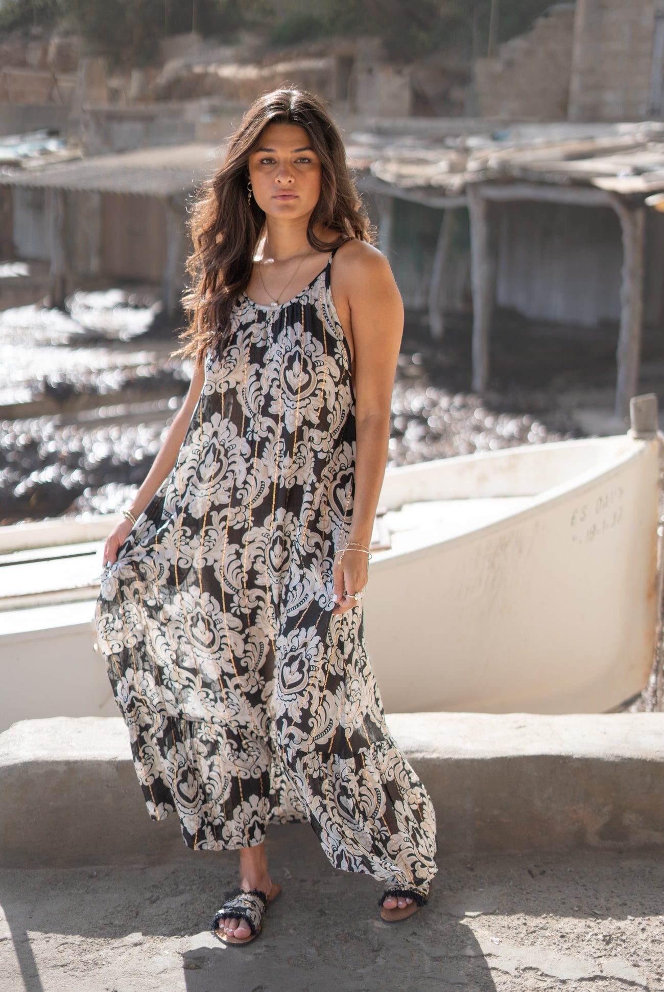 Bohemian jurk in black van ibzmode, Brands of Ibiza