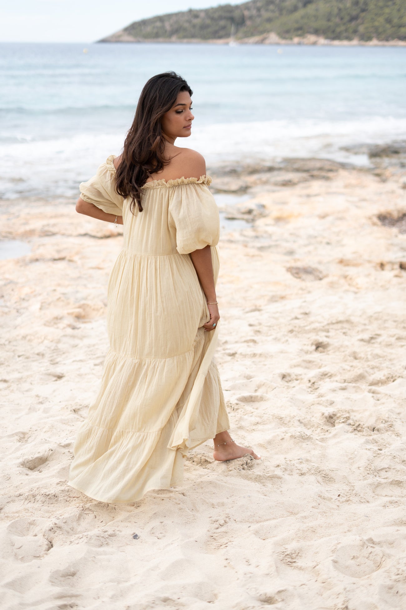 Bohemian jurk in sand van ibzmode, Brands of Ibiza