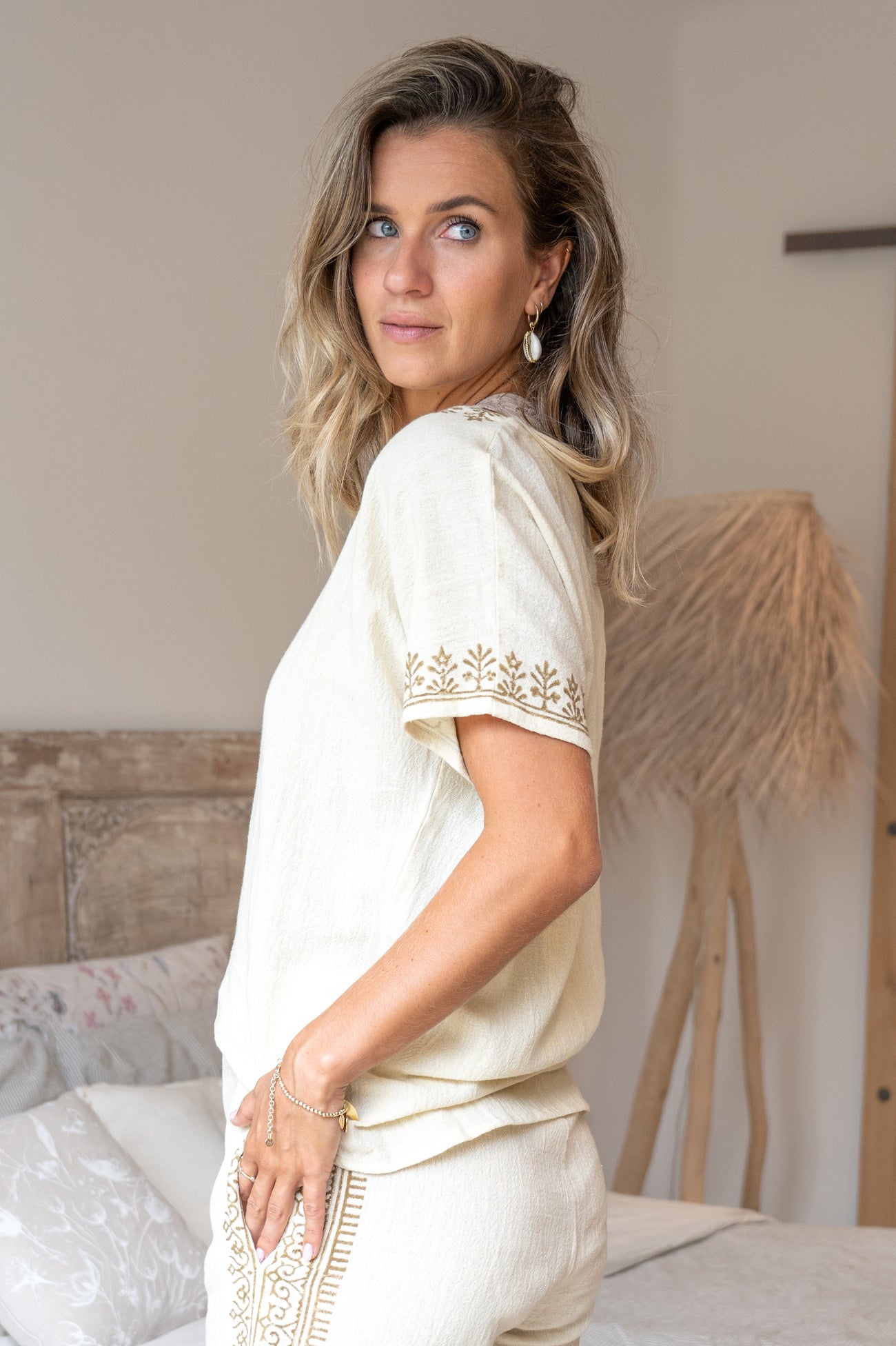Bohemian top in ecru van ibzmode, Brands of Ibiza