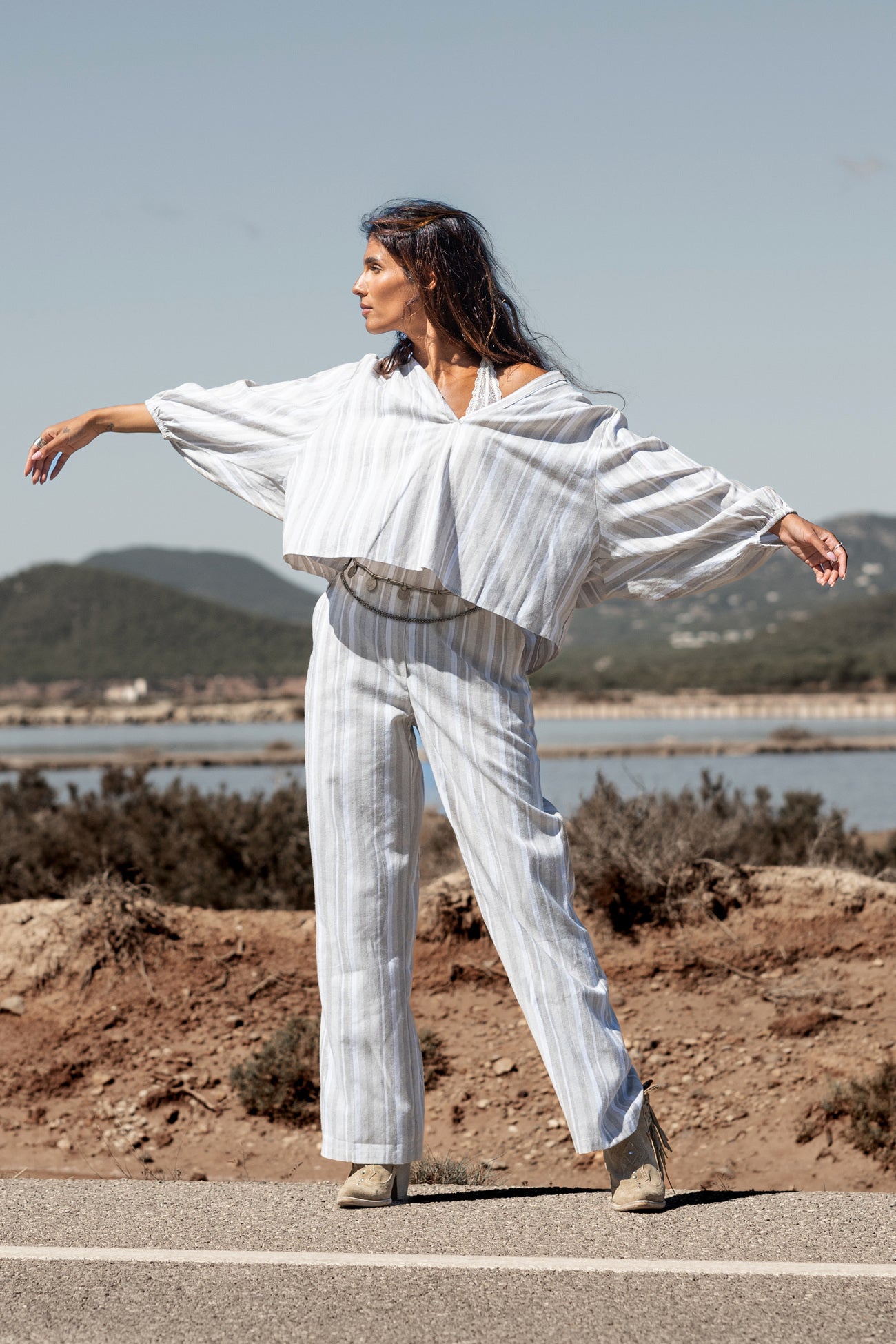 Bohemian blouse in stripe van MOOST Wanted, Brands of Ibiza