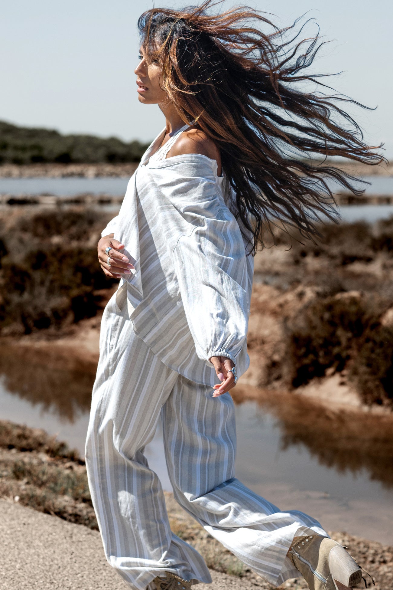 Bohemian blouse in stripe van MOOST Wanted, Brands of Ibiza