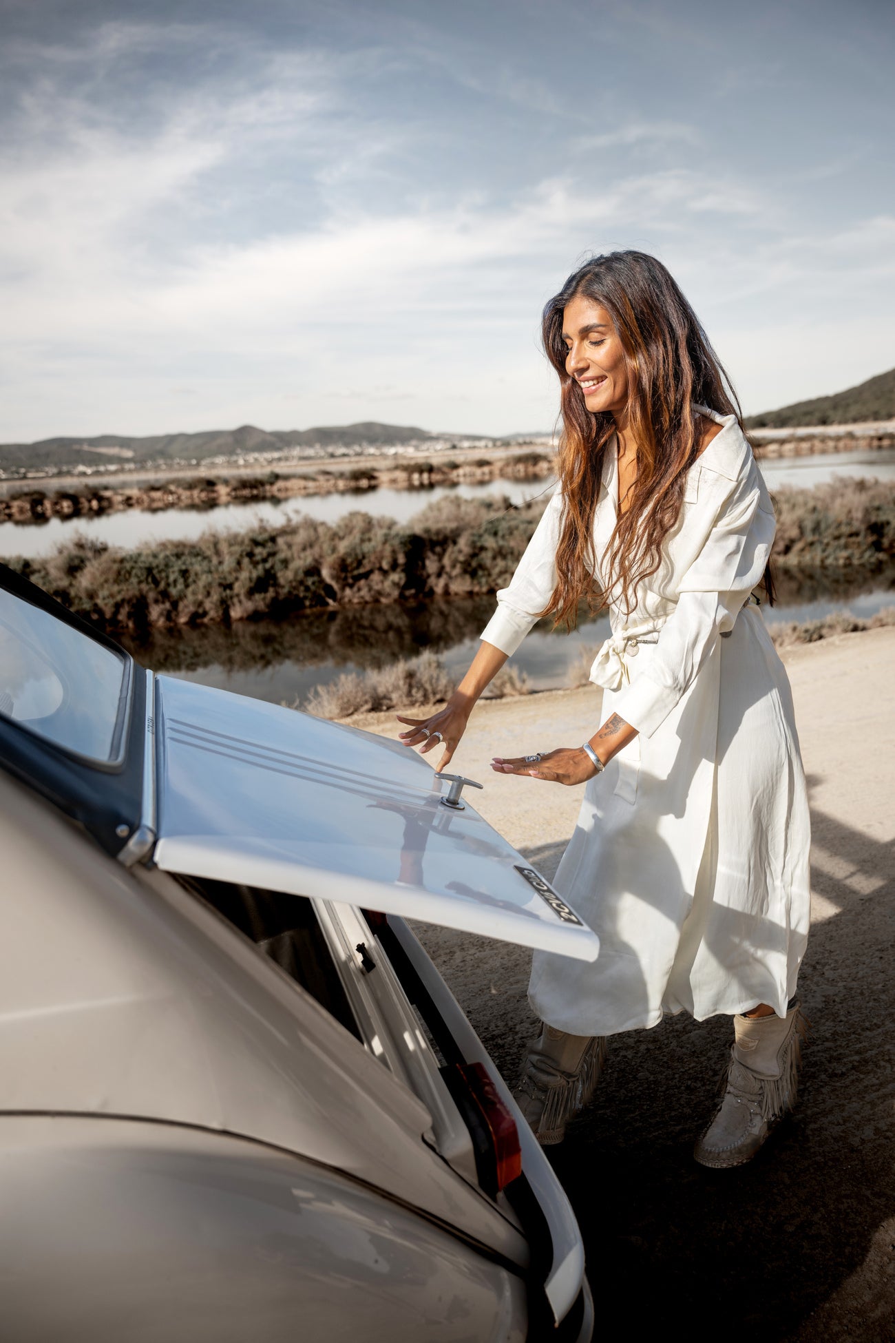 Bohemian jurk in off white van MOOST Wanted, Brands of Ibiza