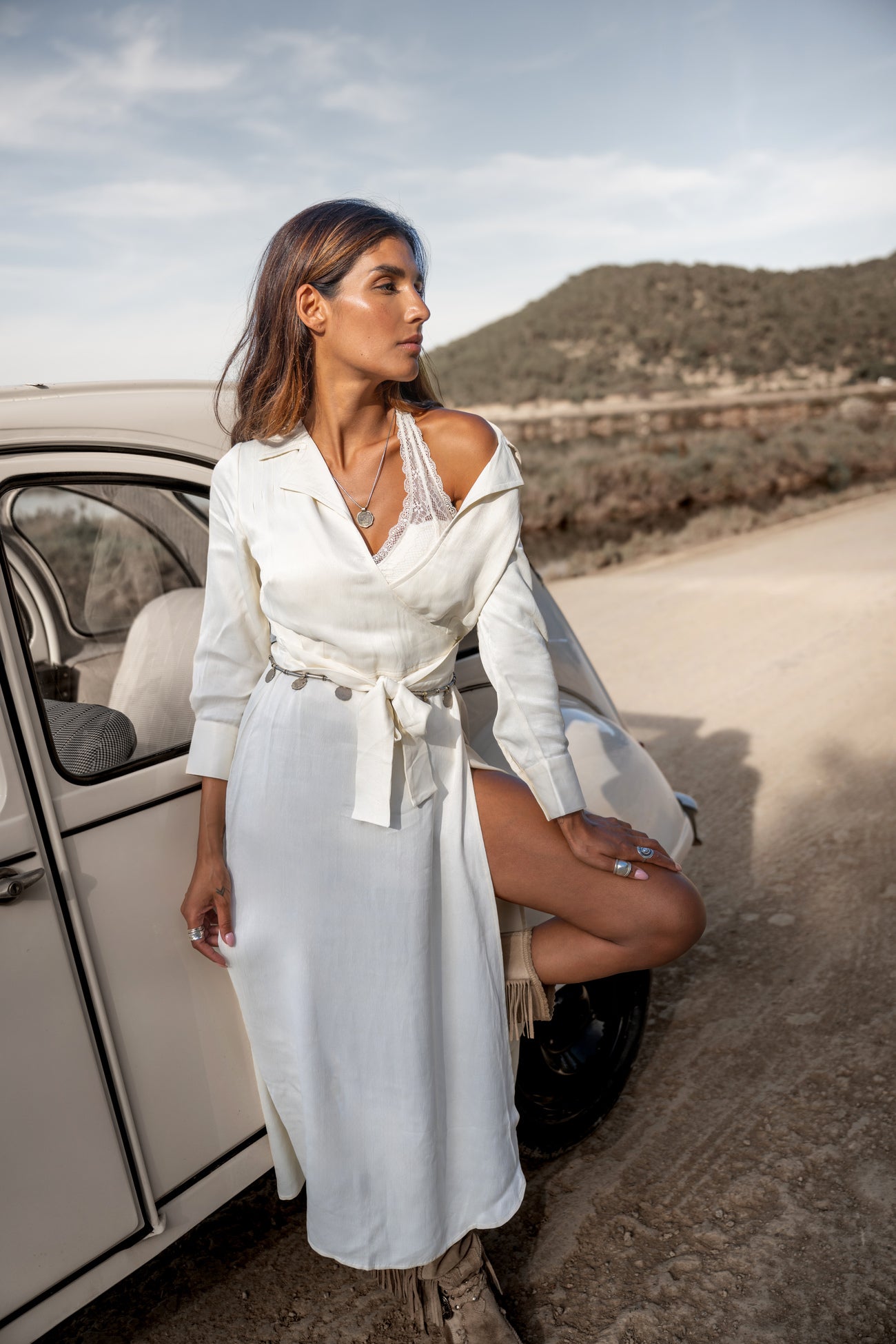 Bohemian jurk in off white van MOOST Wanted, Brands of Ibiza