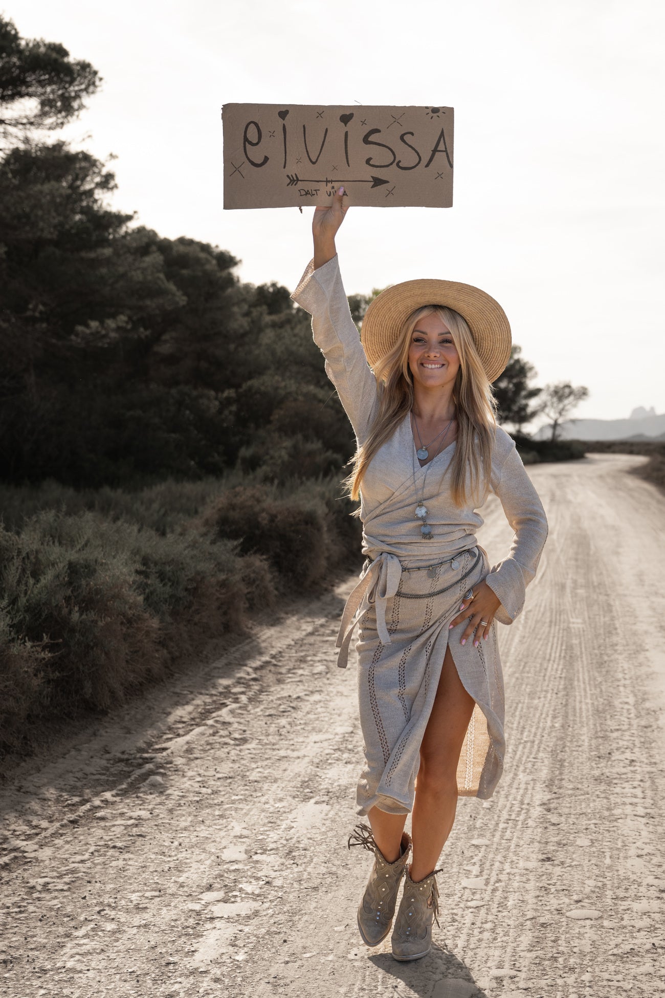 Bohemian rok in light beige van MOOST Wanted, Brands of Ibiza