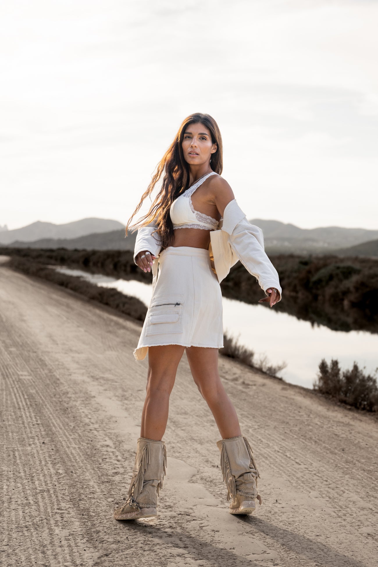 Bohemian rok in light beige van MOOST Wanted, Brands of Ibiza