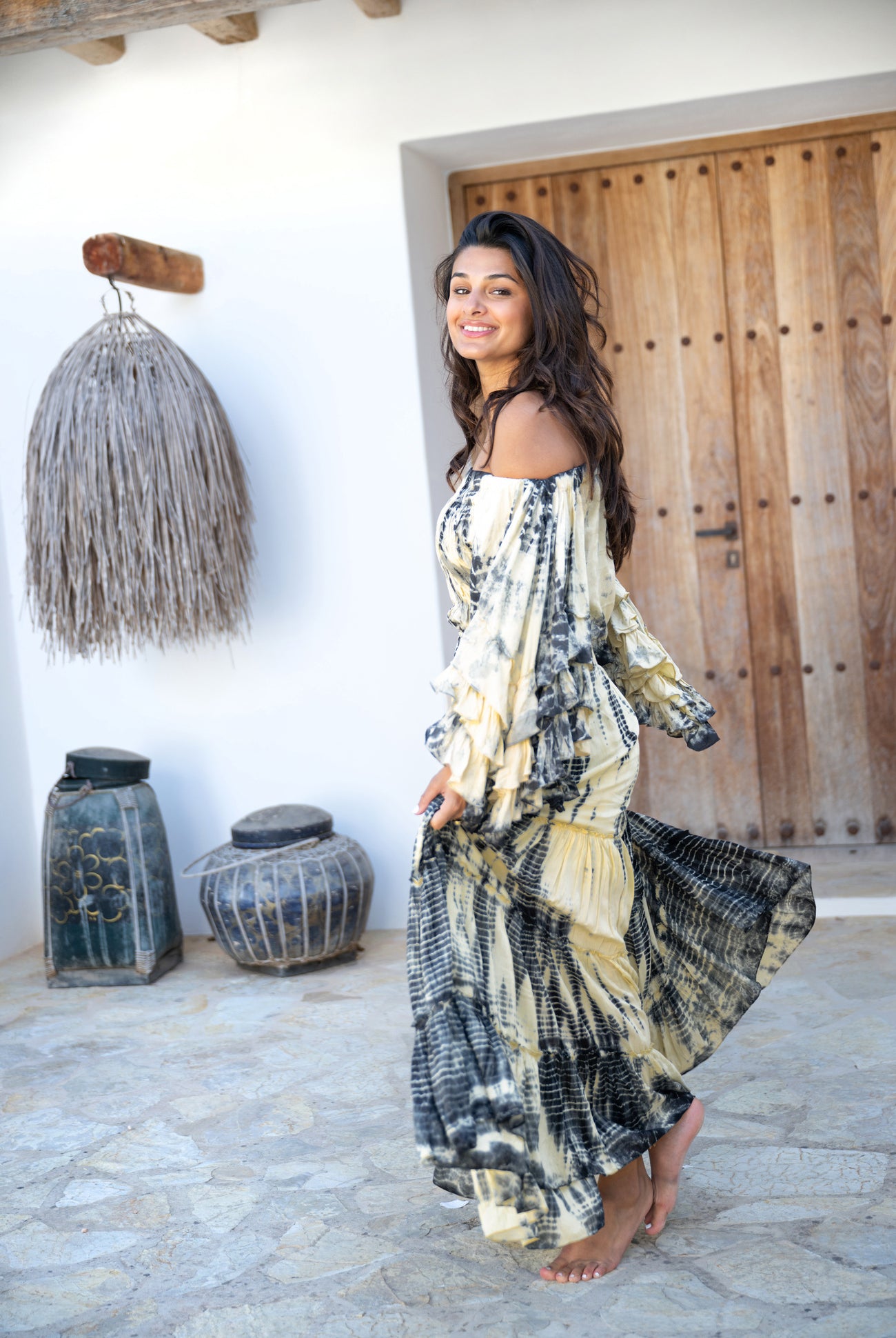 Bohemian rok in sand van ibzmode, Brands of Ibiza