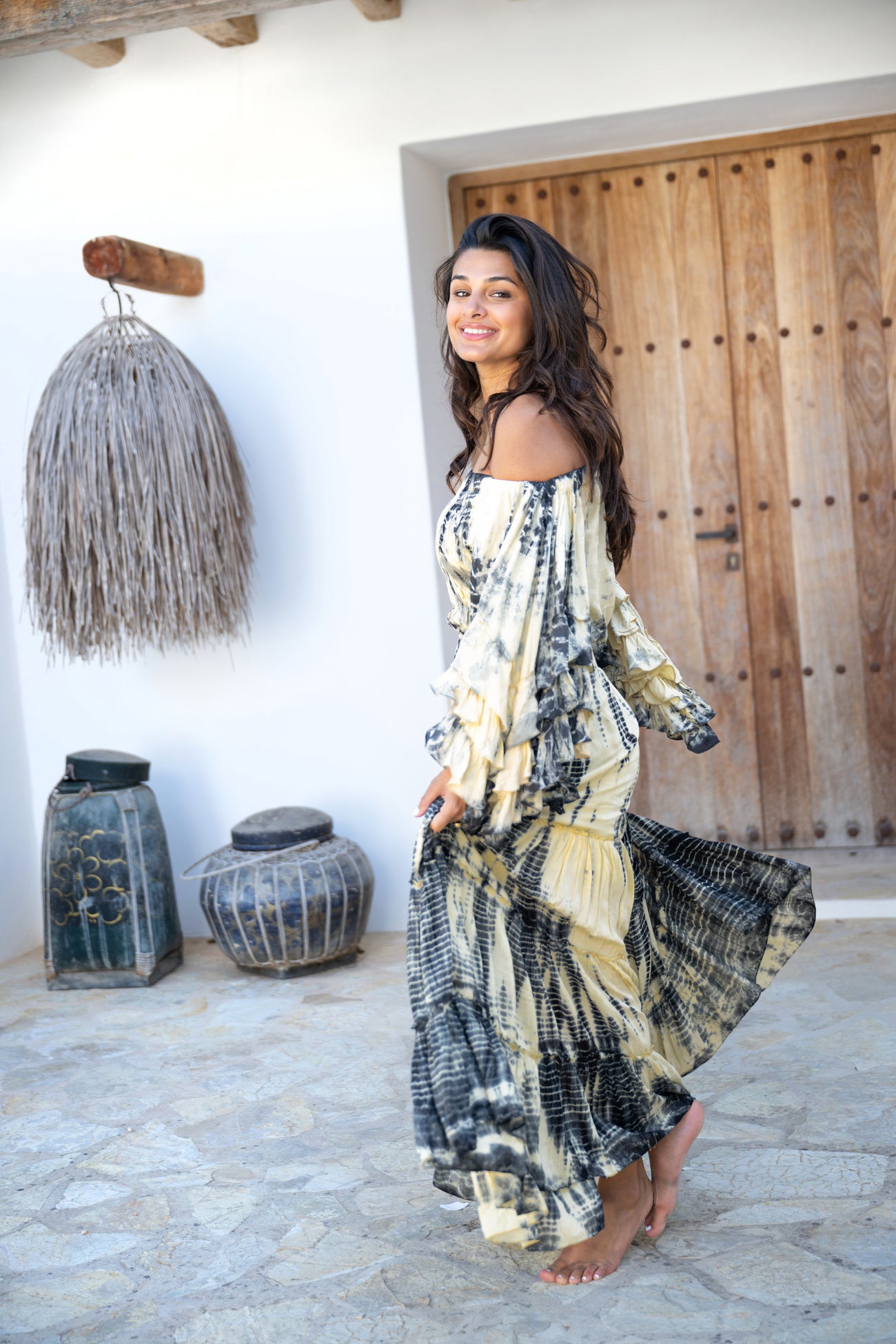 Bohemian top in sand van ibzmode, Brands of Ibiza