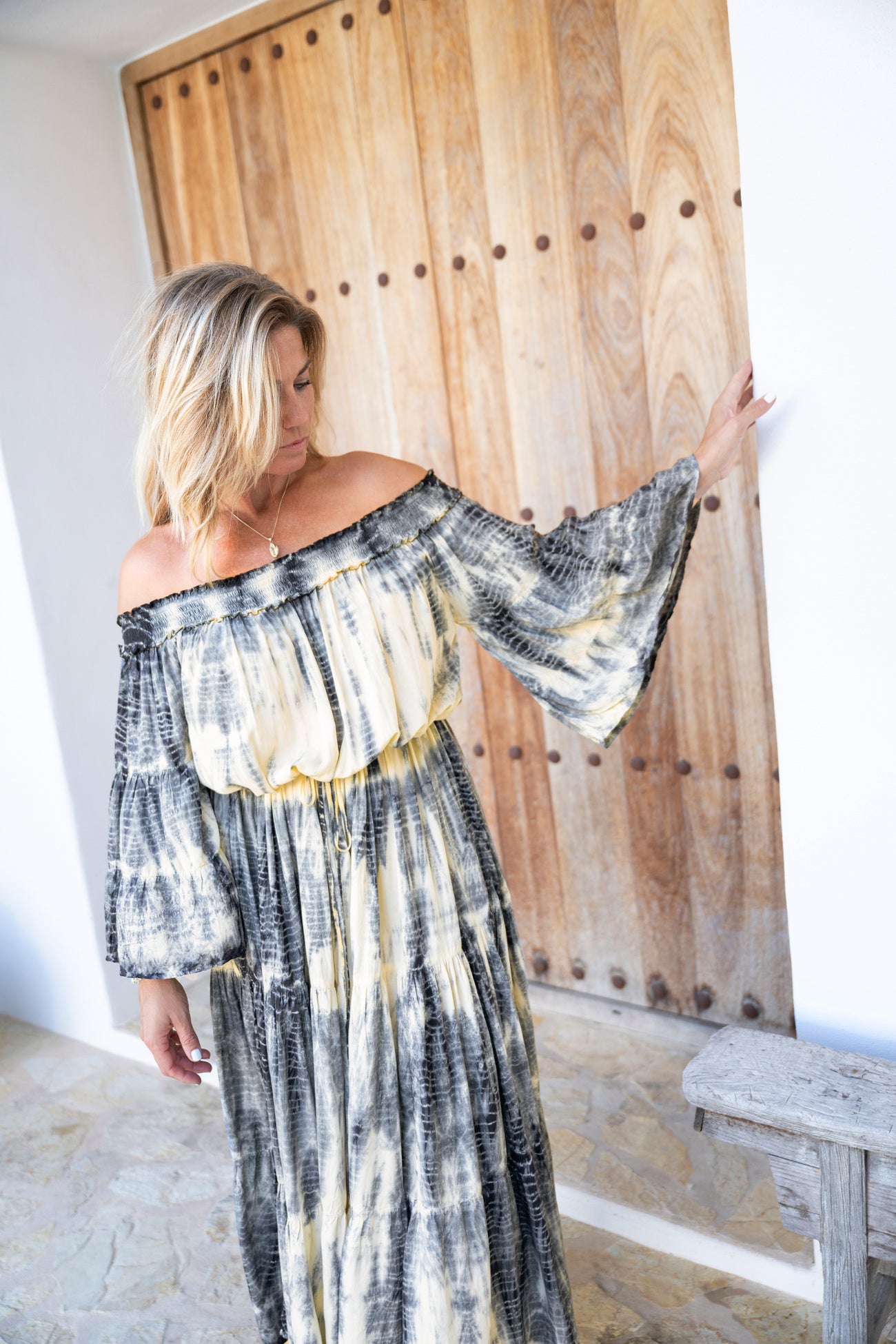 Bohemian jurk in sand van ibzmode, Brands of Ibiza