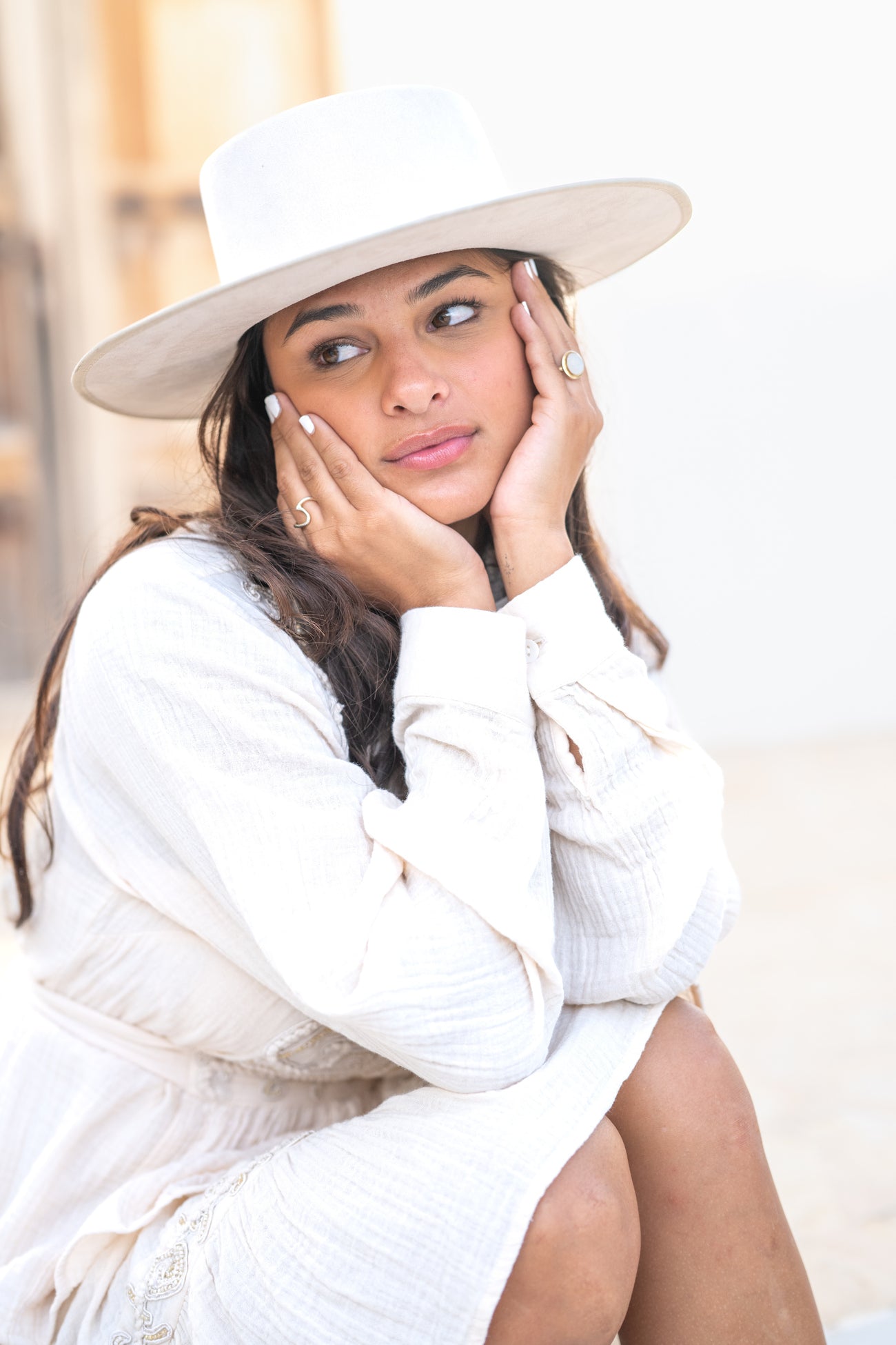 Bohemian blouse in ecru van ibzmode, Brands of Ibiza