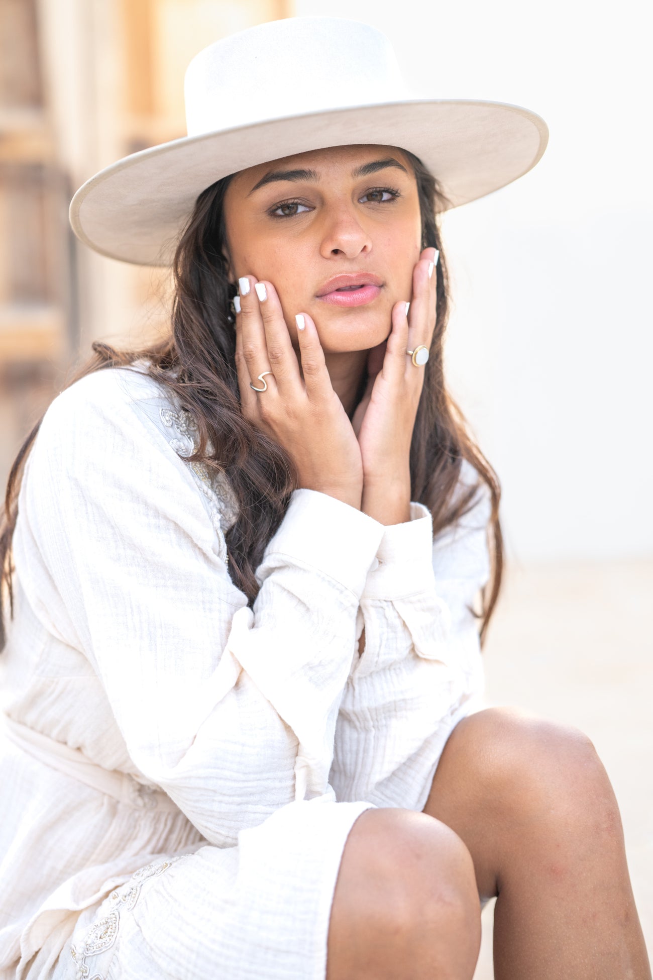 Bohemian blouse in ecru van ibzmode, Brands of Ibiza