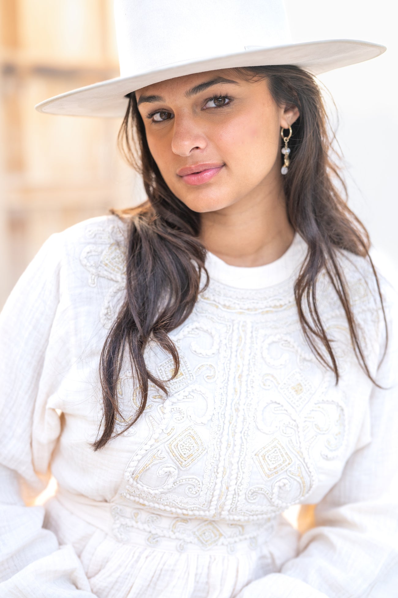 Bohemian blouse in ecru van ibzmode, Brands of Ibiza