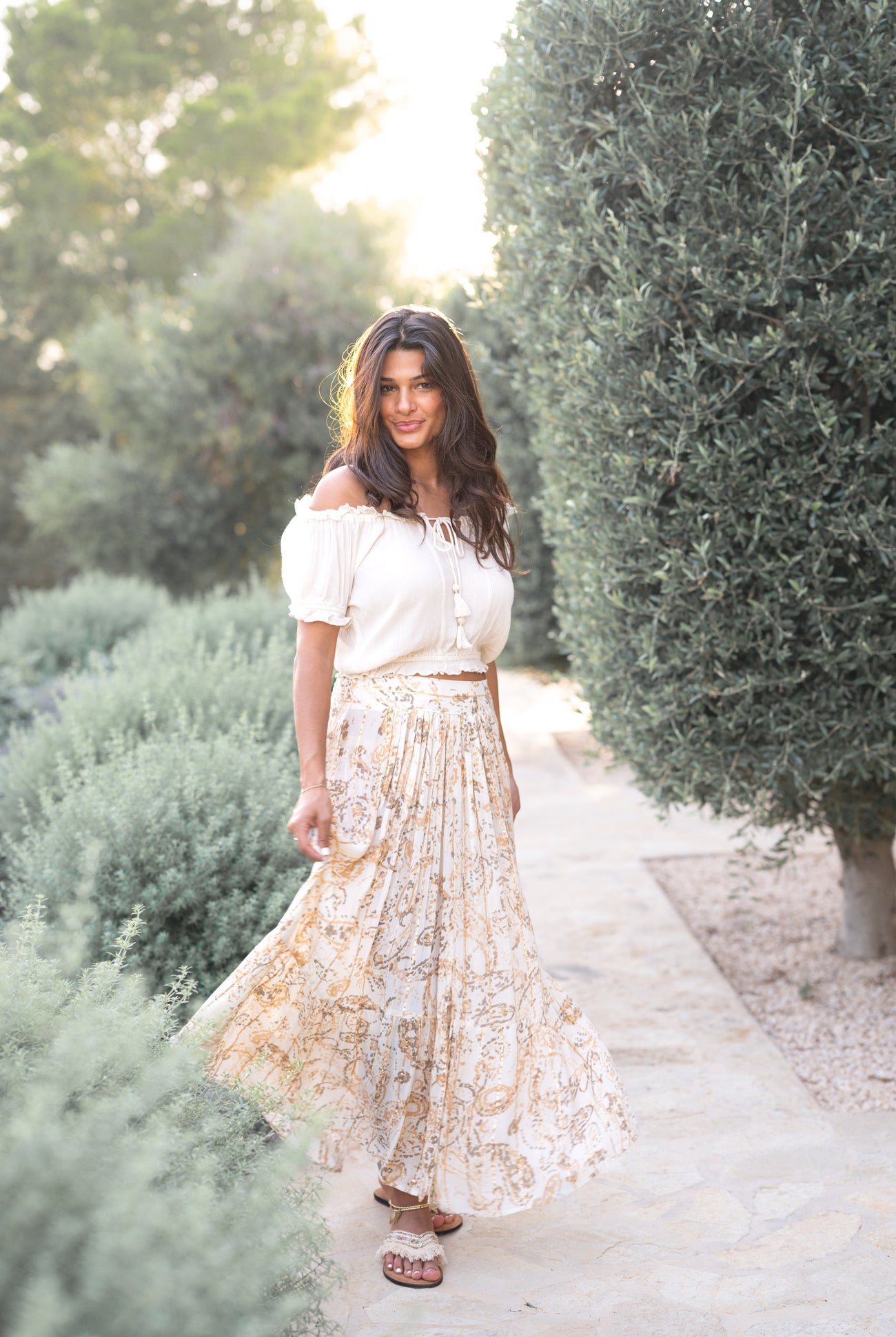 Bohemian top in ivory van ibzmode, Brands of Ibiza