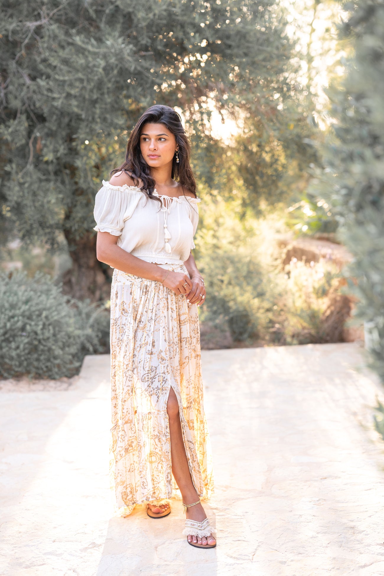 Bohemian top in ivory van ibzmode, Brands of Ibiza