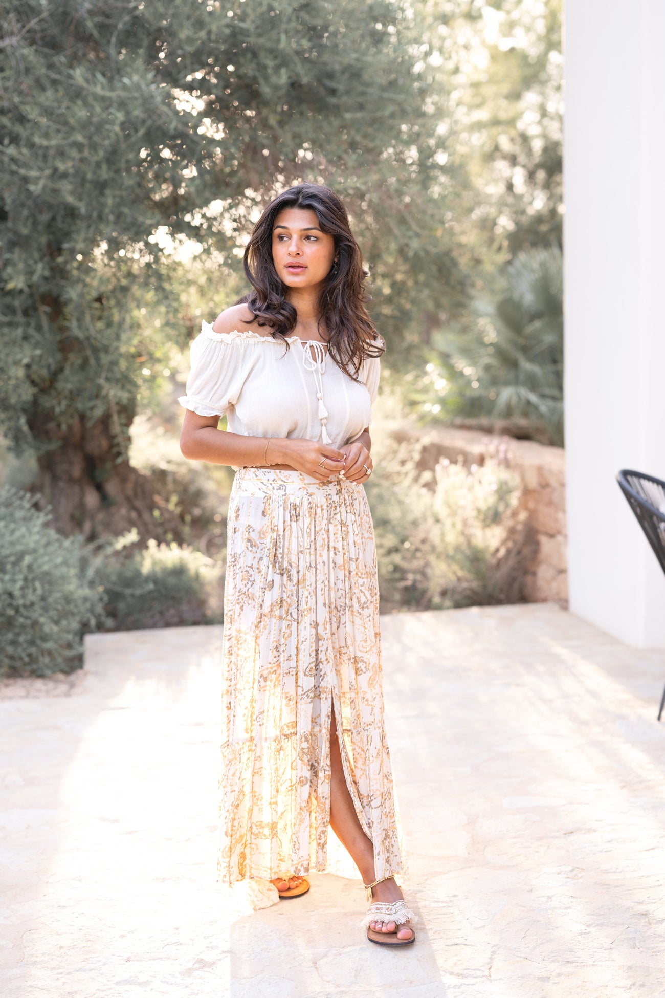 Bohemian top in ivory van ibzmode, Brands of Ibiza