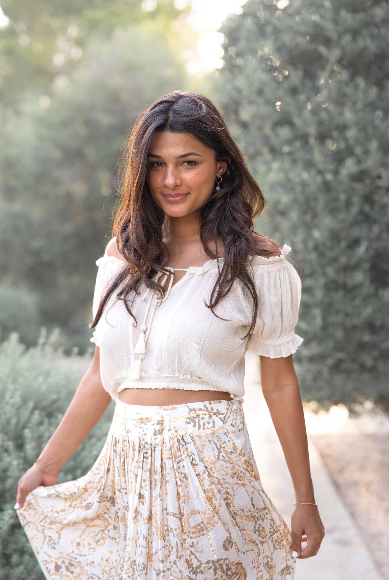 Bohemian top in ivory van ibzmode, Brands of Ibiza