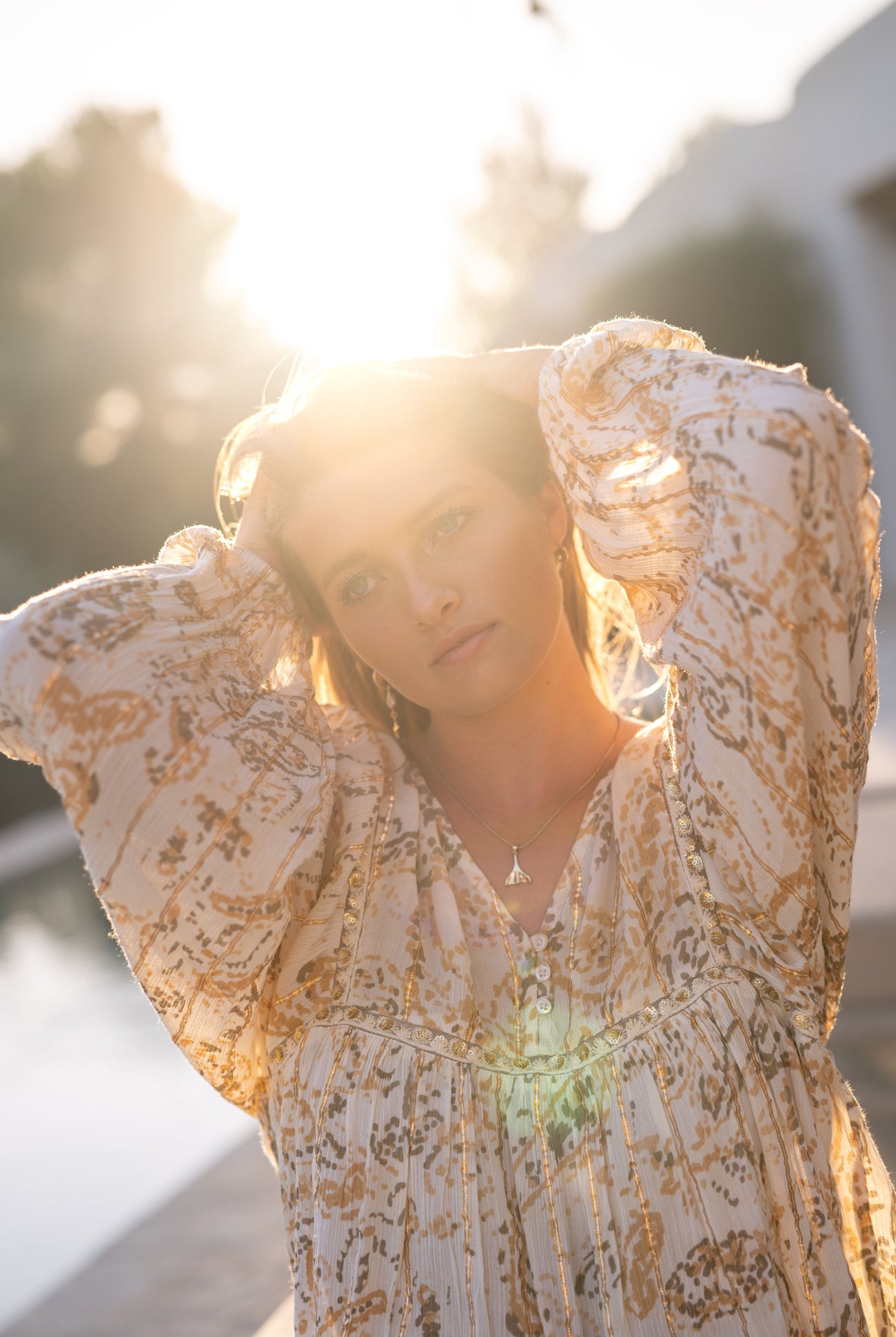 Bohemian blouse in sand van ibzmode, Brands of Ibiza