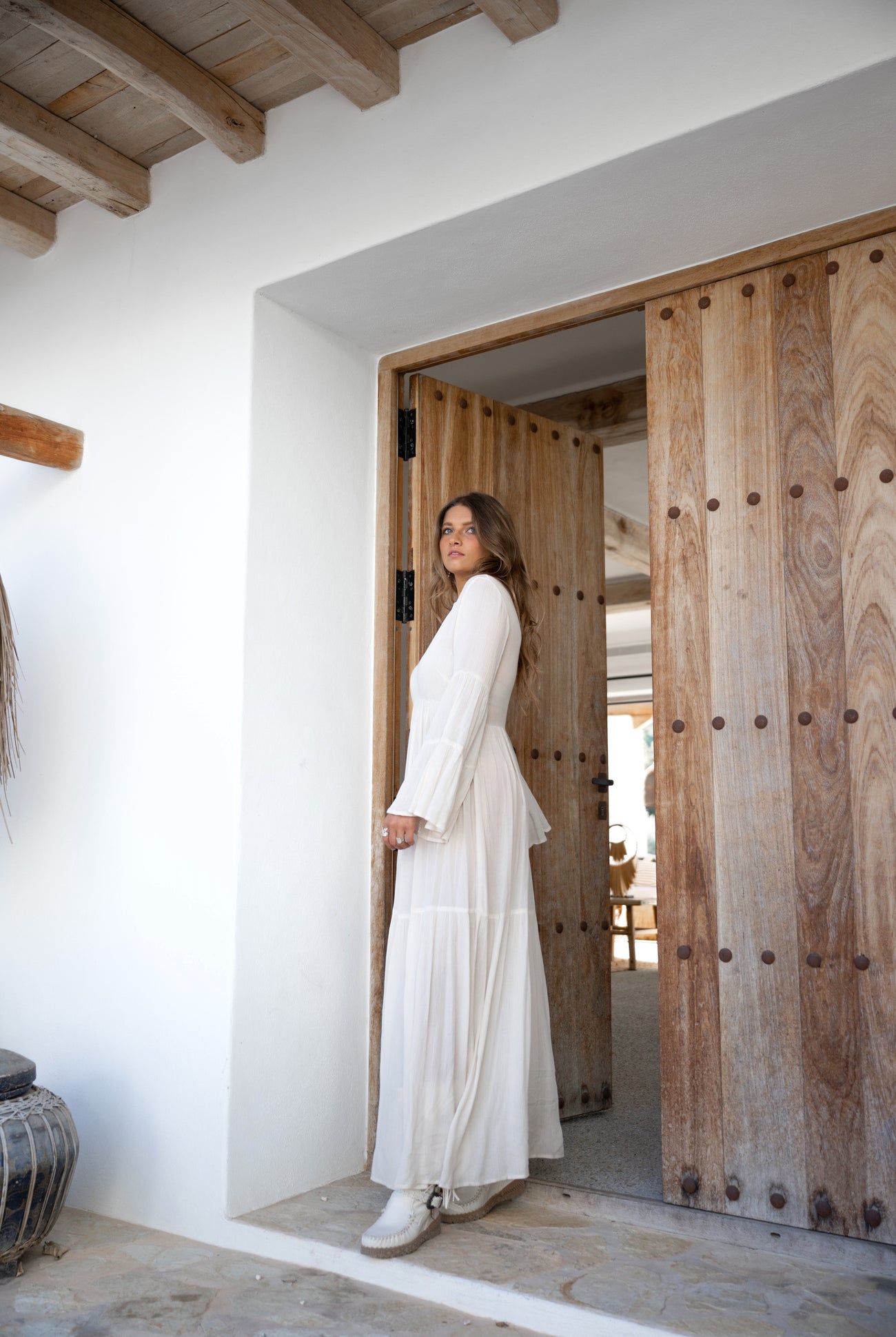 Vestido bohemio en marfil de ibzmode, Marcas de Ibiza