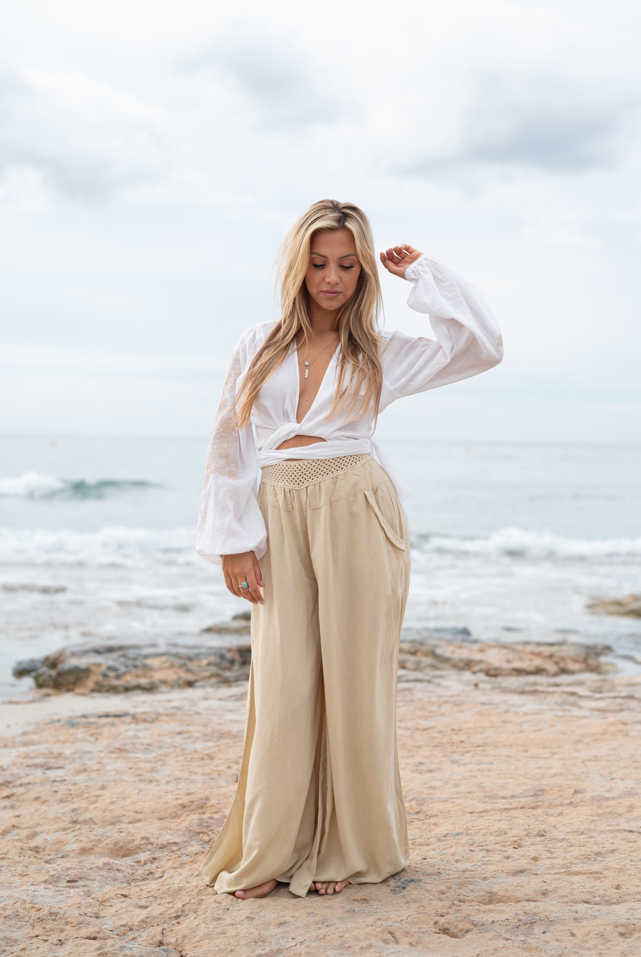 Bohemian broek in sand van ibzmode, Brands of Ibiza
