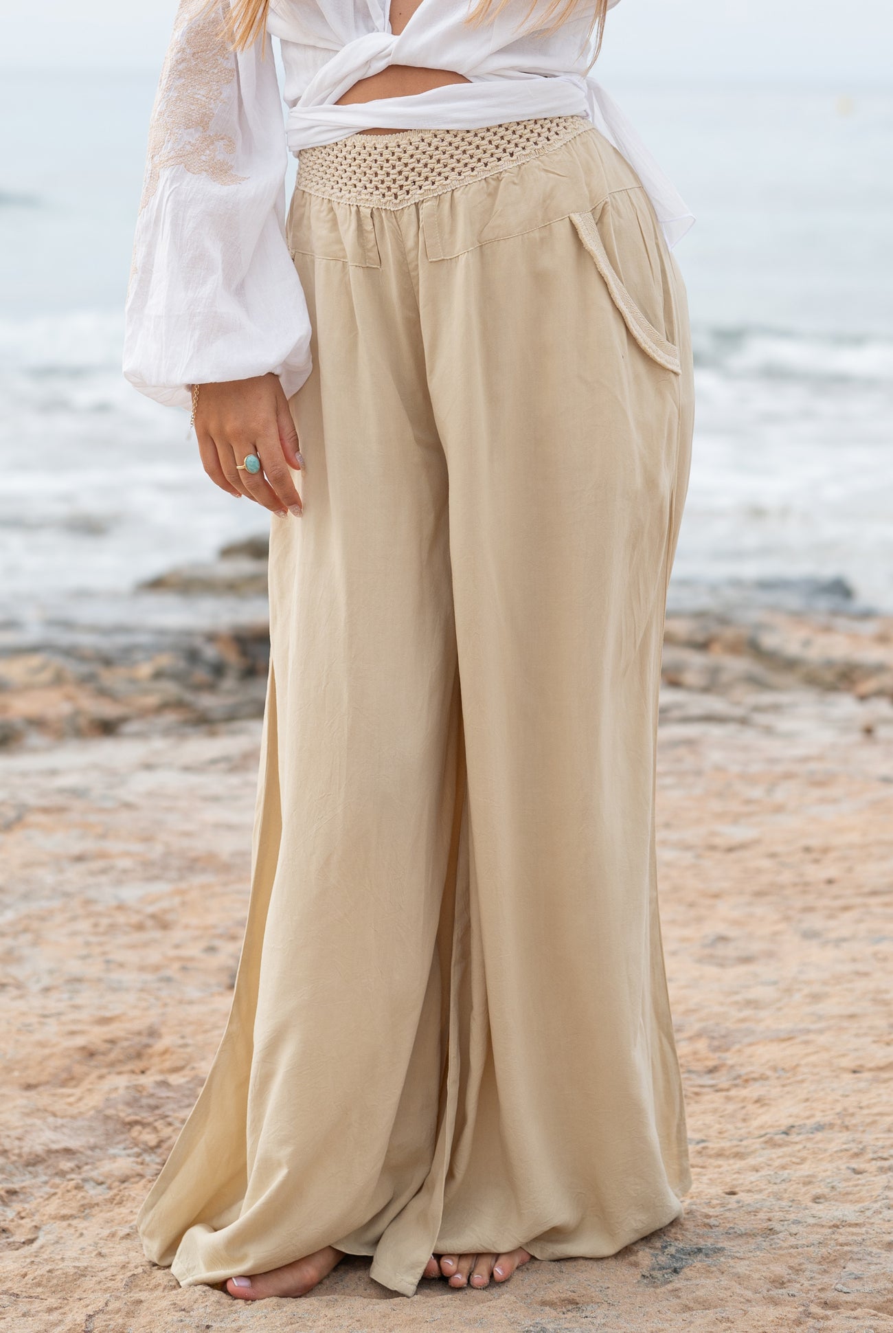 Bohemian broek in sand van ibzmode, Brands of Ibiza