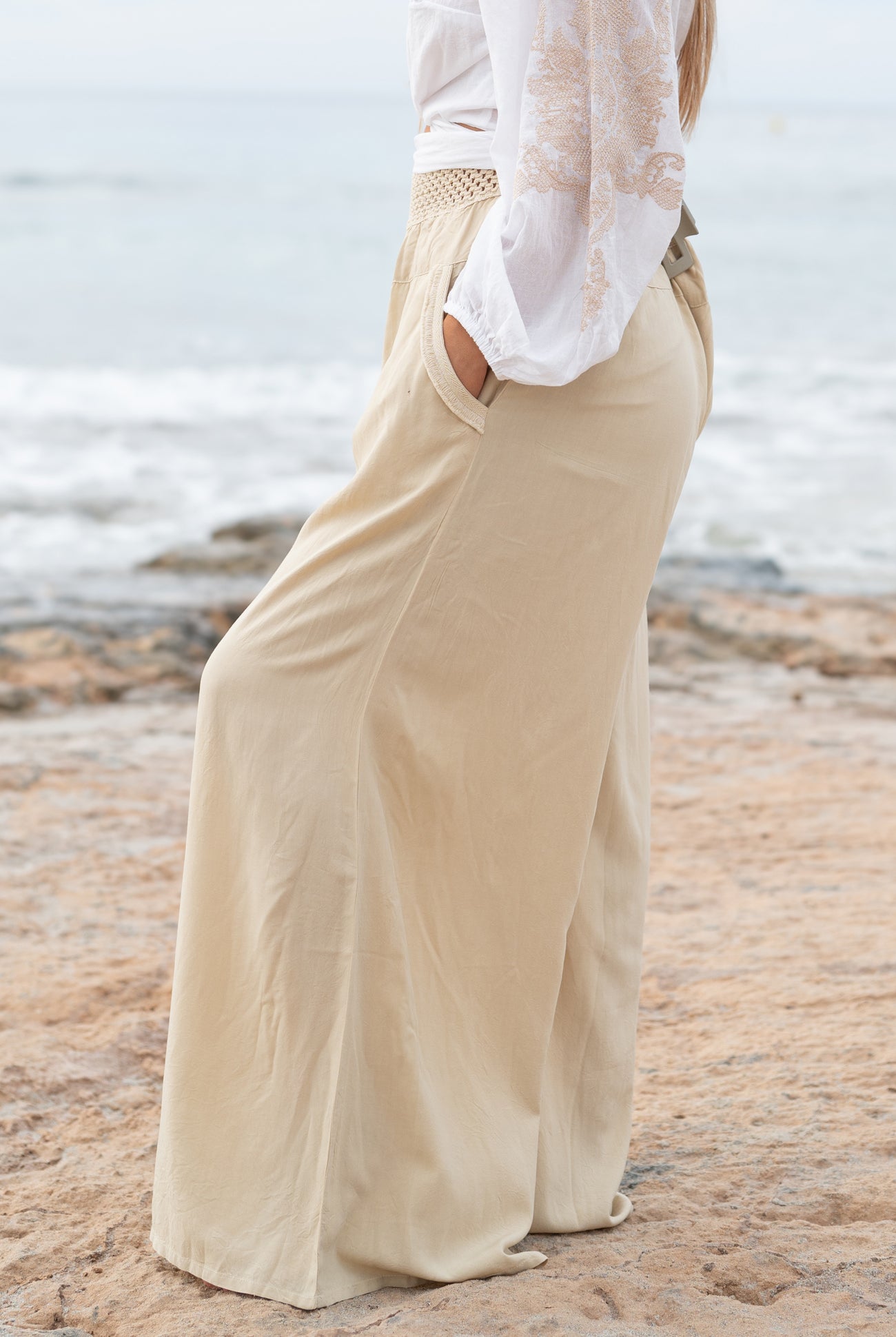 Bohemian broek in sand van ibzmode, Brands of Ibiza