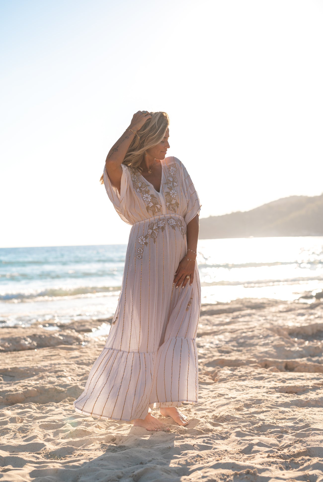 Bohemian jurk in white van ibzmode, Brands of Ibiza