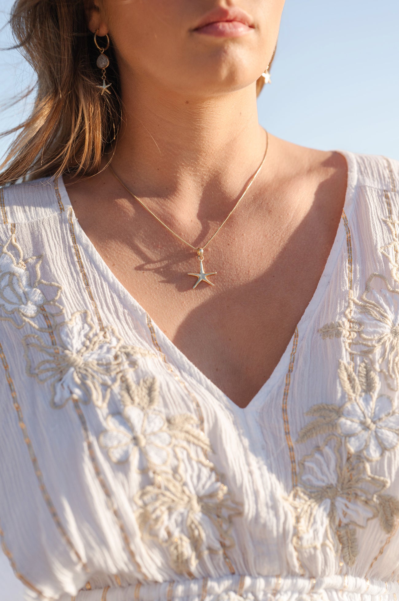 Bohemian top in white van ibzmode, Brands of Ibiza