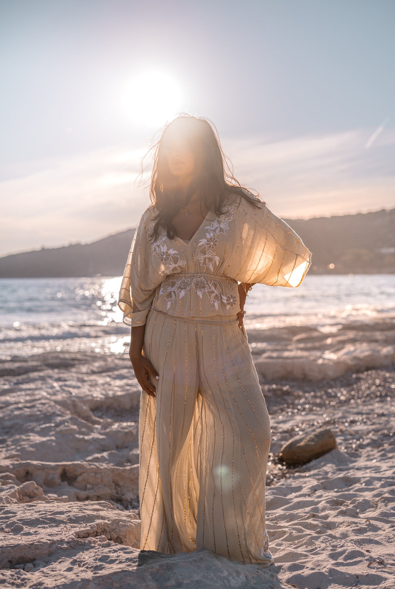 Bohemian top in sand van ibzmode, Brands of Ibiza