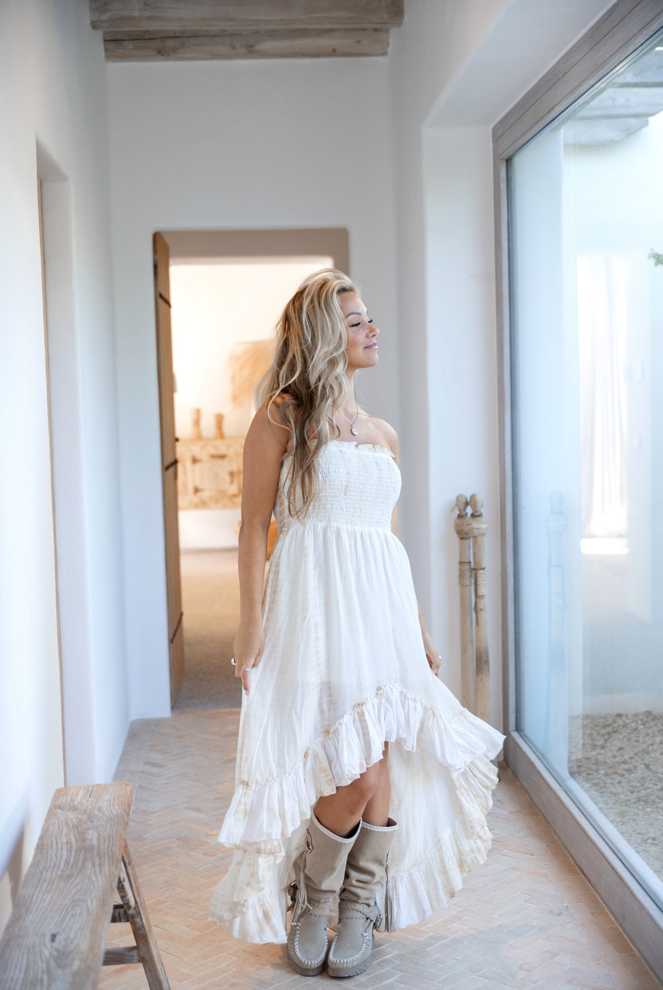 Bohemian jurk in powder tie dye van ibzmode, Brands of Ibiza