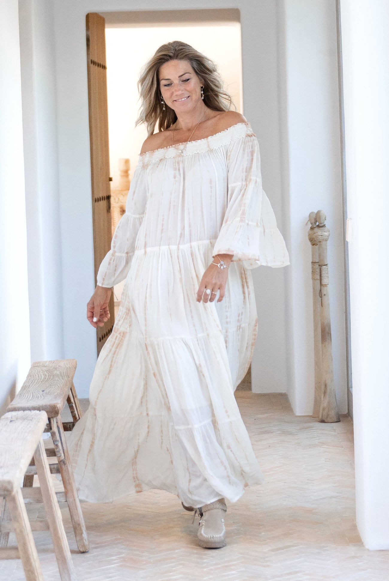 Bohemian jurk in powder tie dye van ibzmode, Brands of Ibiza