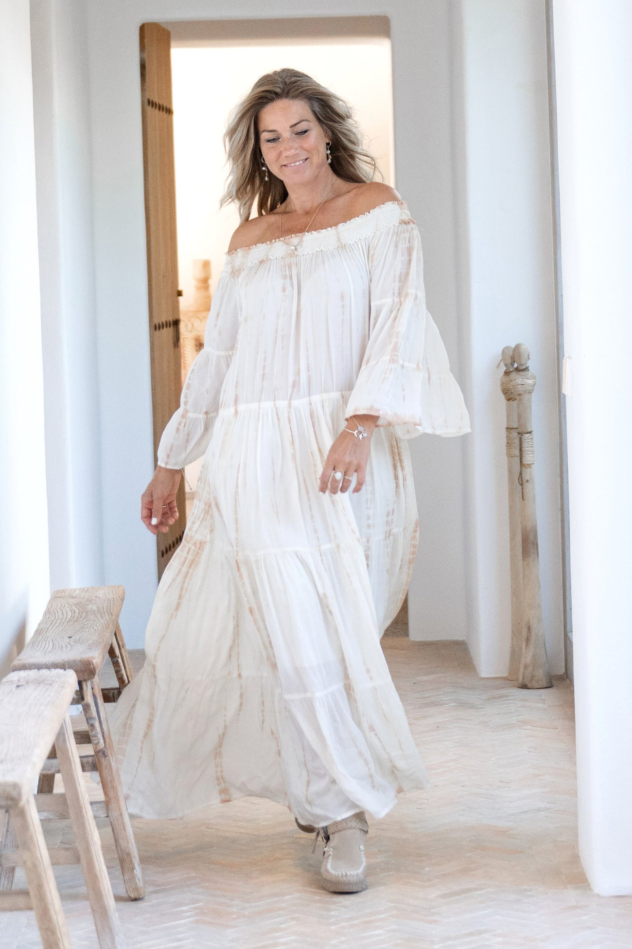 Bohemian jurk in powder tie dye van ibzmode, Brands of Ibiza