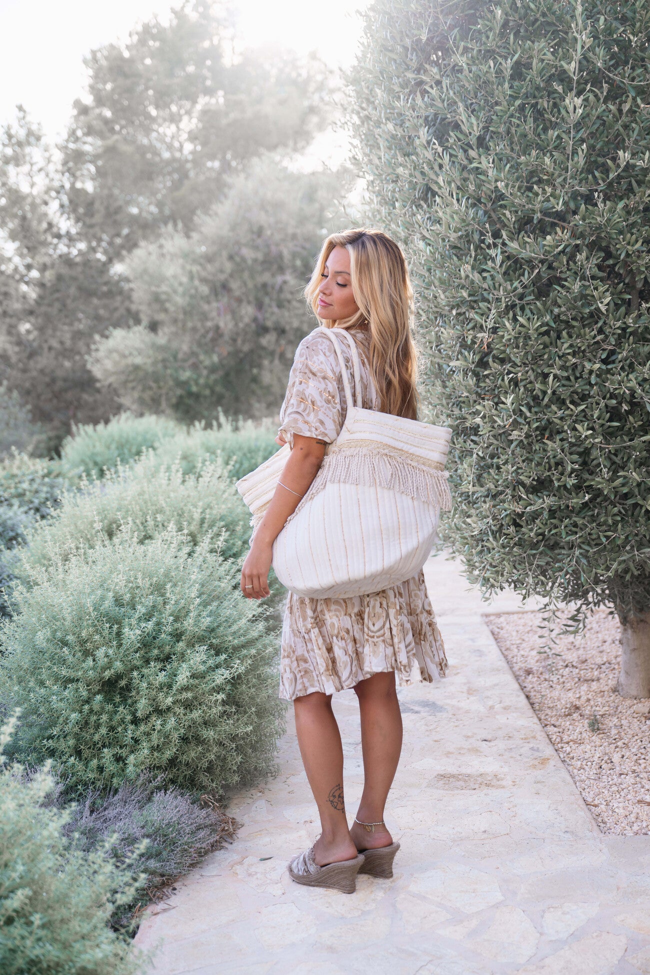 Bohemian jurk in white van ibzmode, Brands of Ibiza