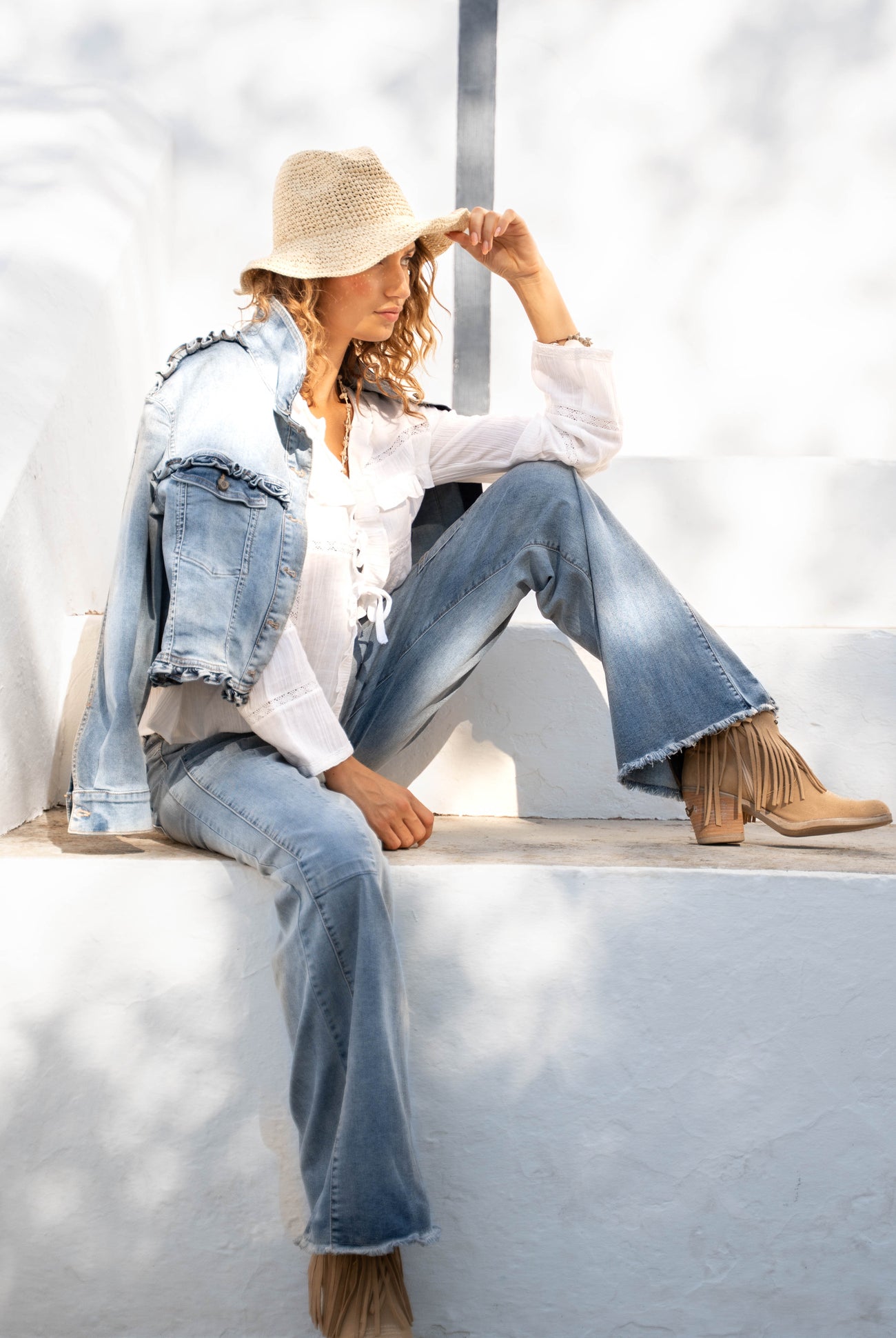 Isla Ibiza denim jacket Murcia drogo blue women