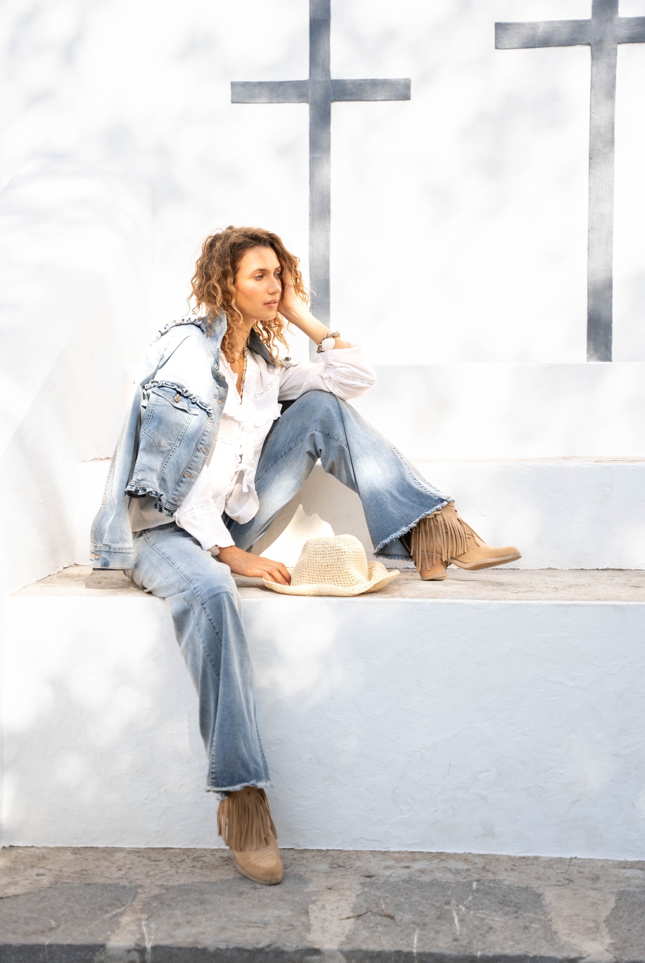 Isla Ibiza denim jacket Murcia drogo blue women