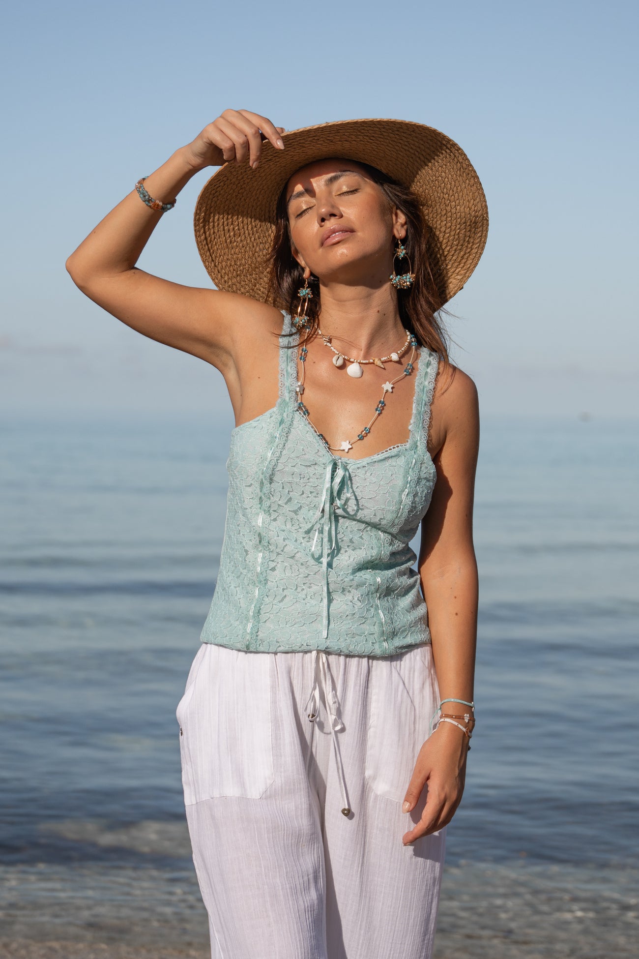 Isla Ibiza white bohemian pants Vejer relaxed fit