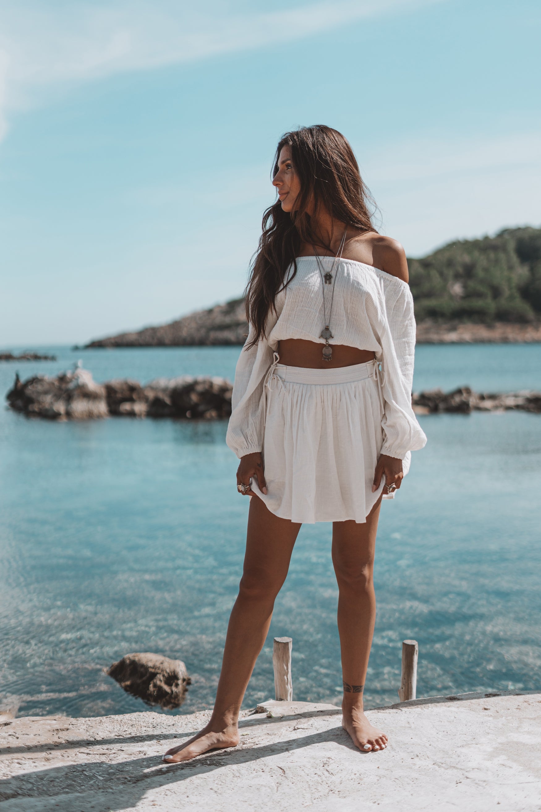 Bohemian rok in off white van MOOST Wanted, Brands of Ibiza