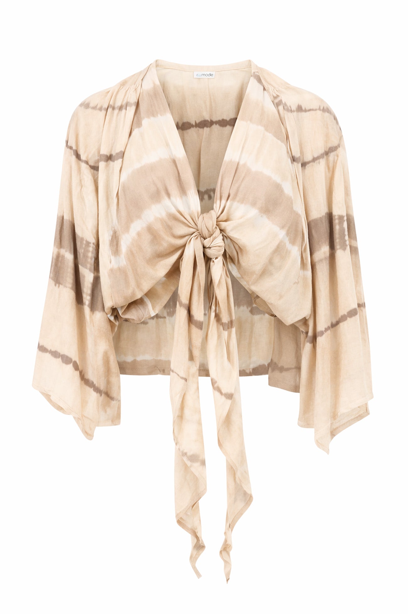 Ibizamode Wrap Top Sadri Maraluna Ivory with airy ombre look and feminine fit