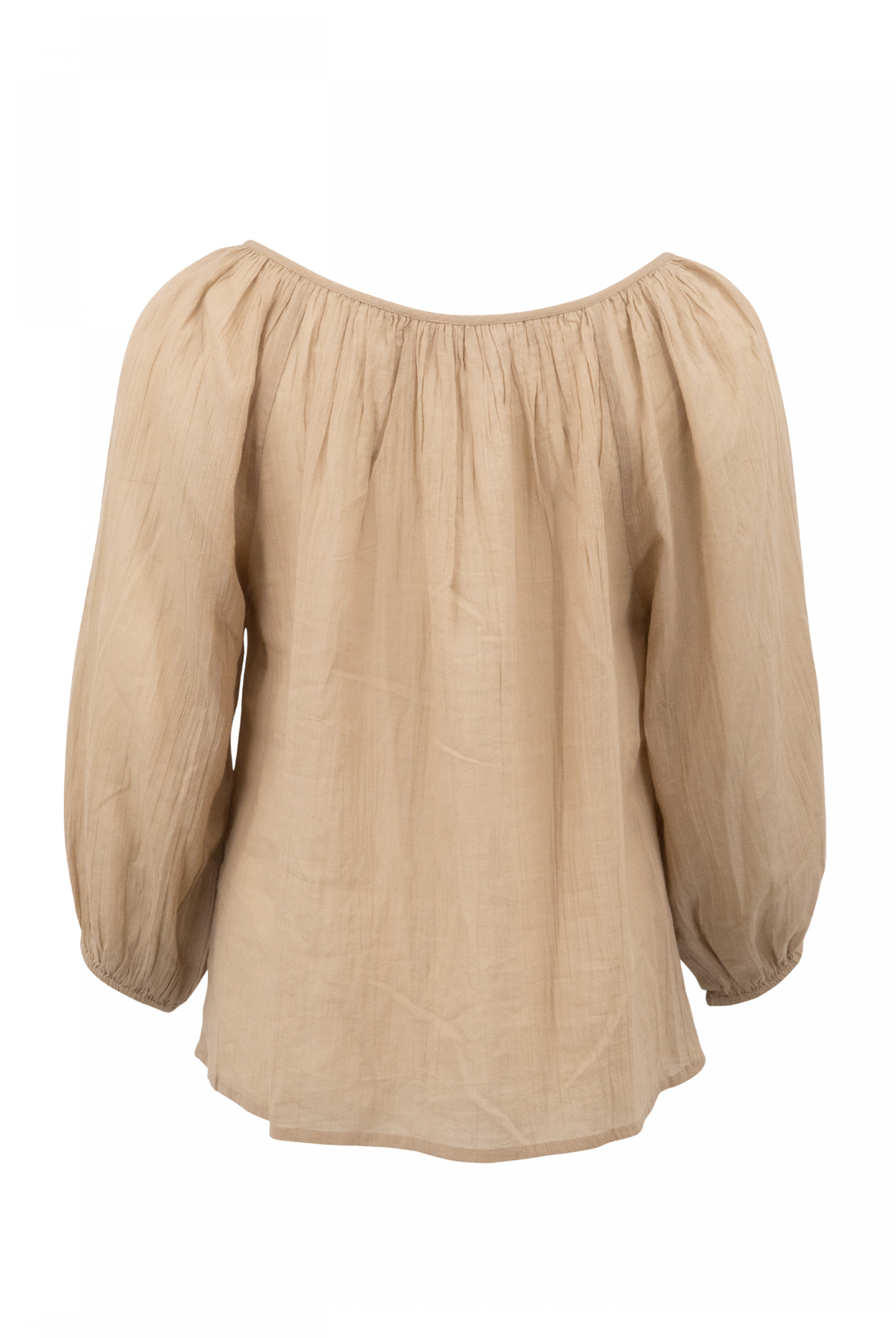 Bohemian blouse in taupe van ibzmode, Brands of Ibiza