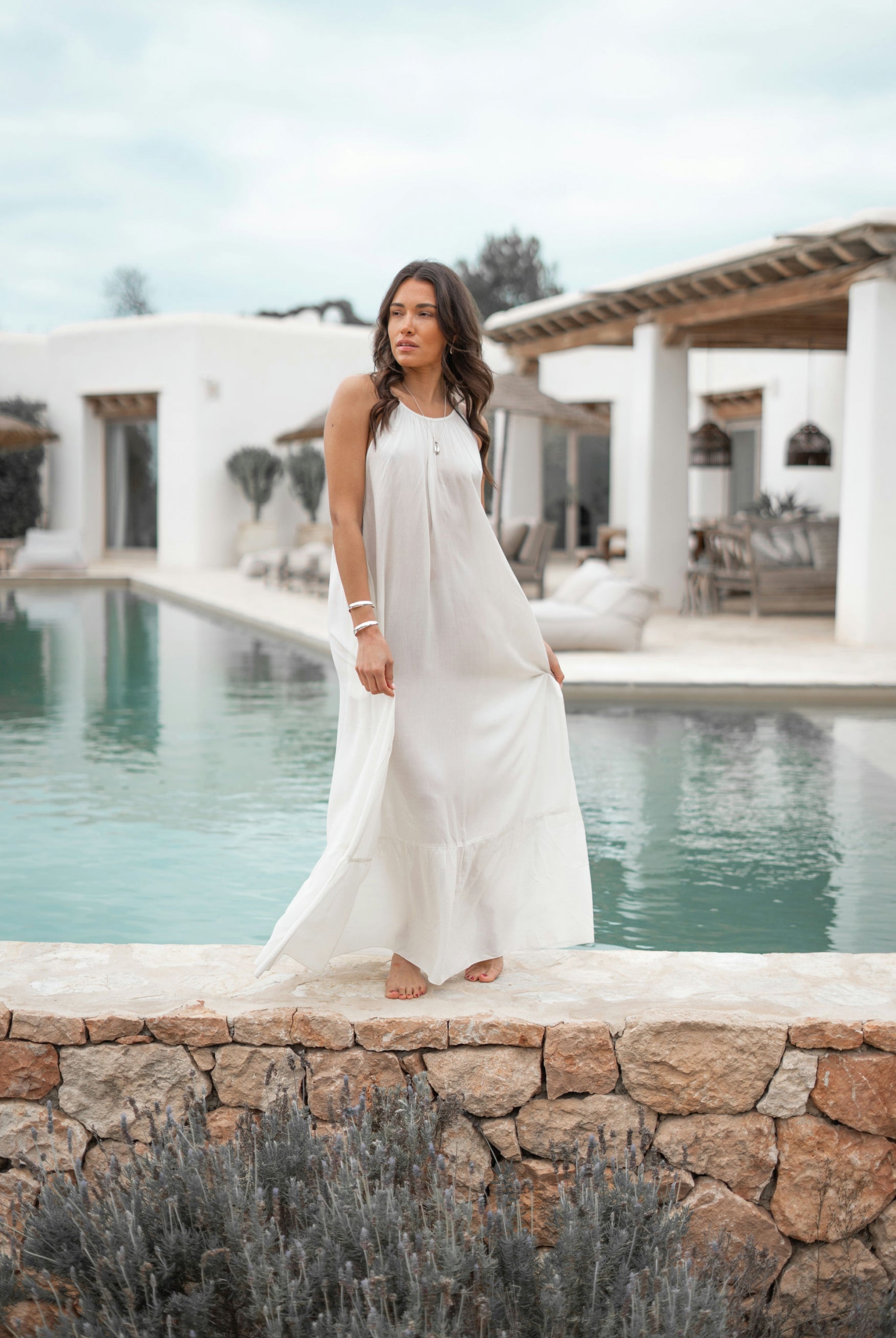 Bohemian jurk in beige van ibzmode, Brands of Ibiza