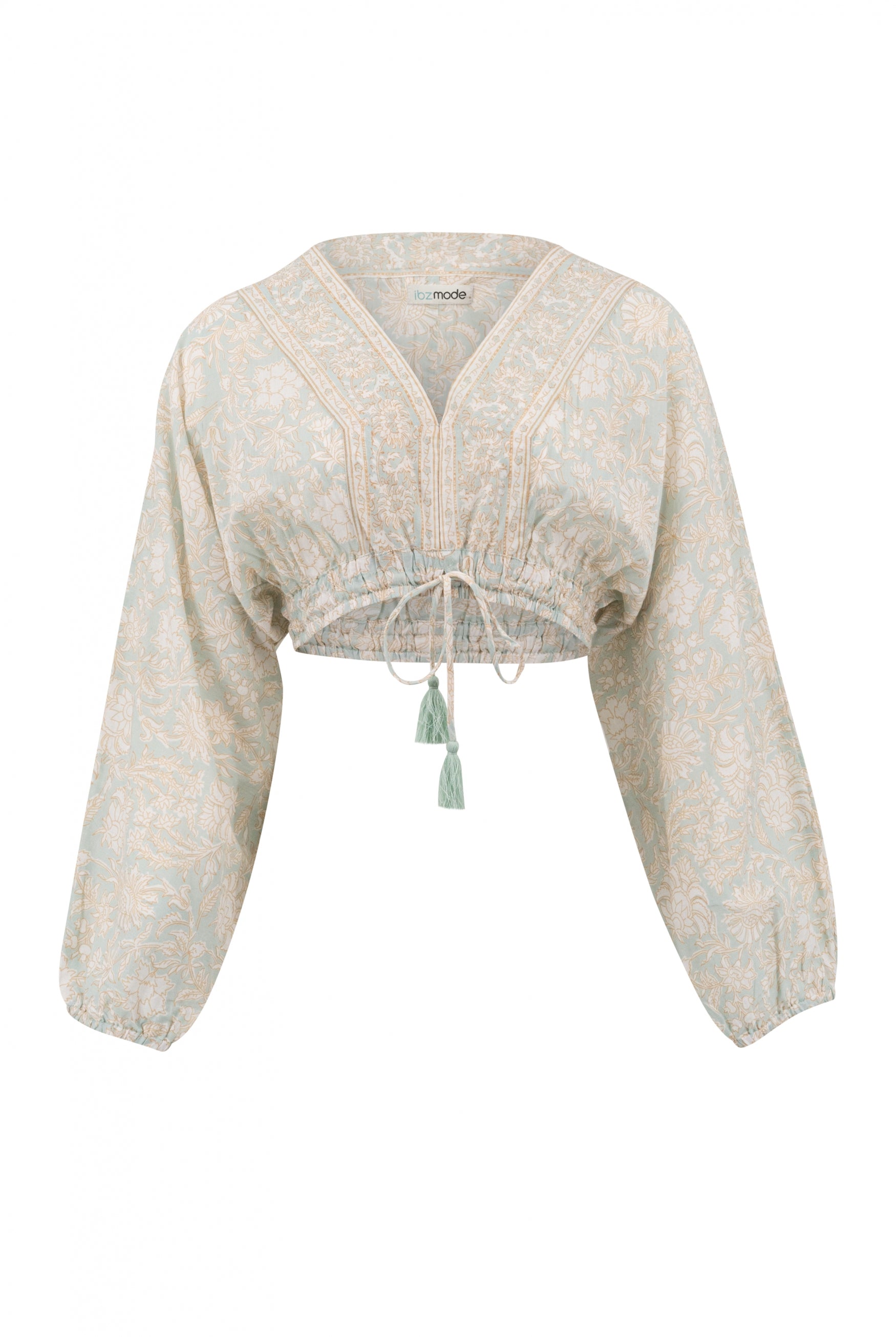 Bohemian blouse in mint van ibzmode, Brands of Ibiza